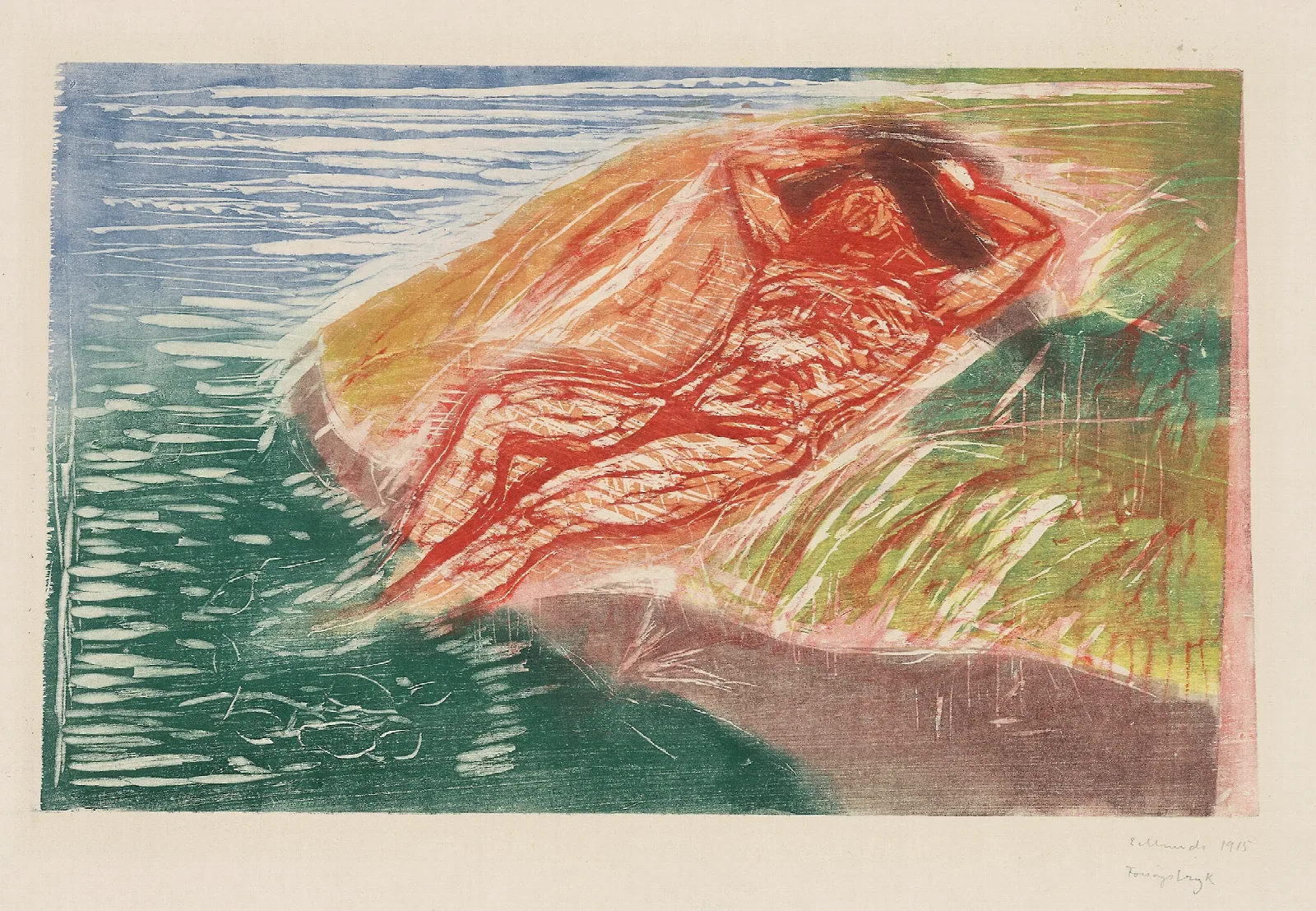 Sunbathing I Wall Art by Edvard Munch - Canvas Print