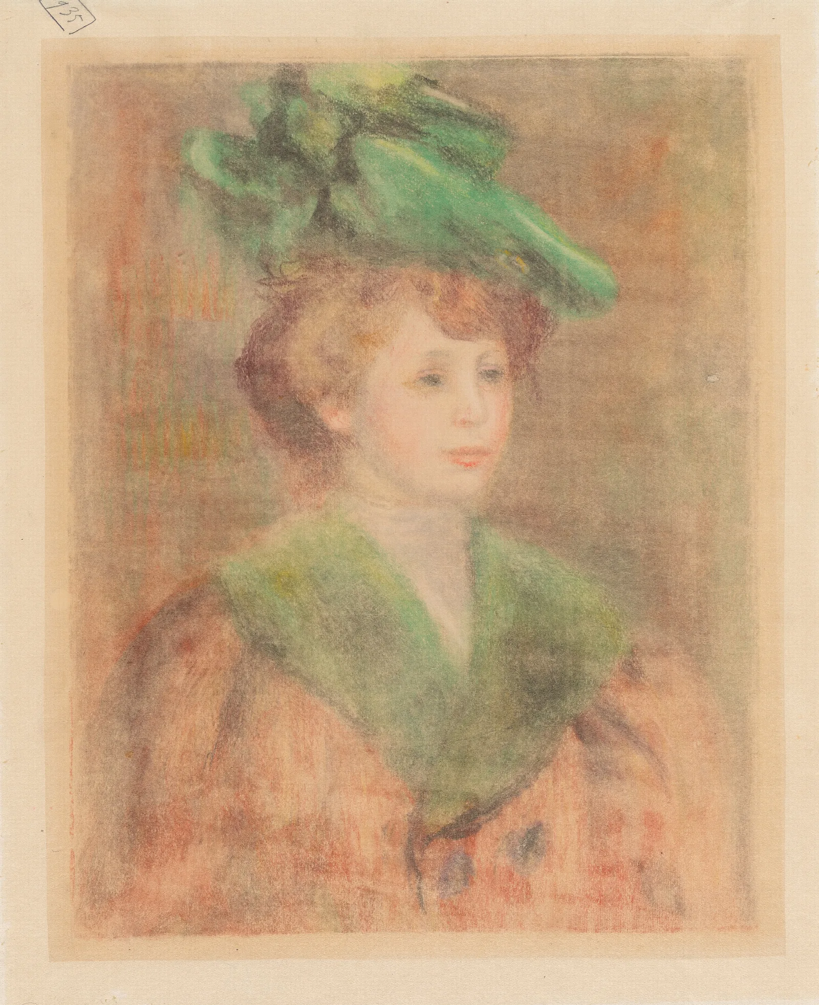 Lady With Green Hat Mlle Dieterle Wall Art by Pierre-Auguste Renoir - Canvas Print