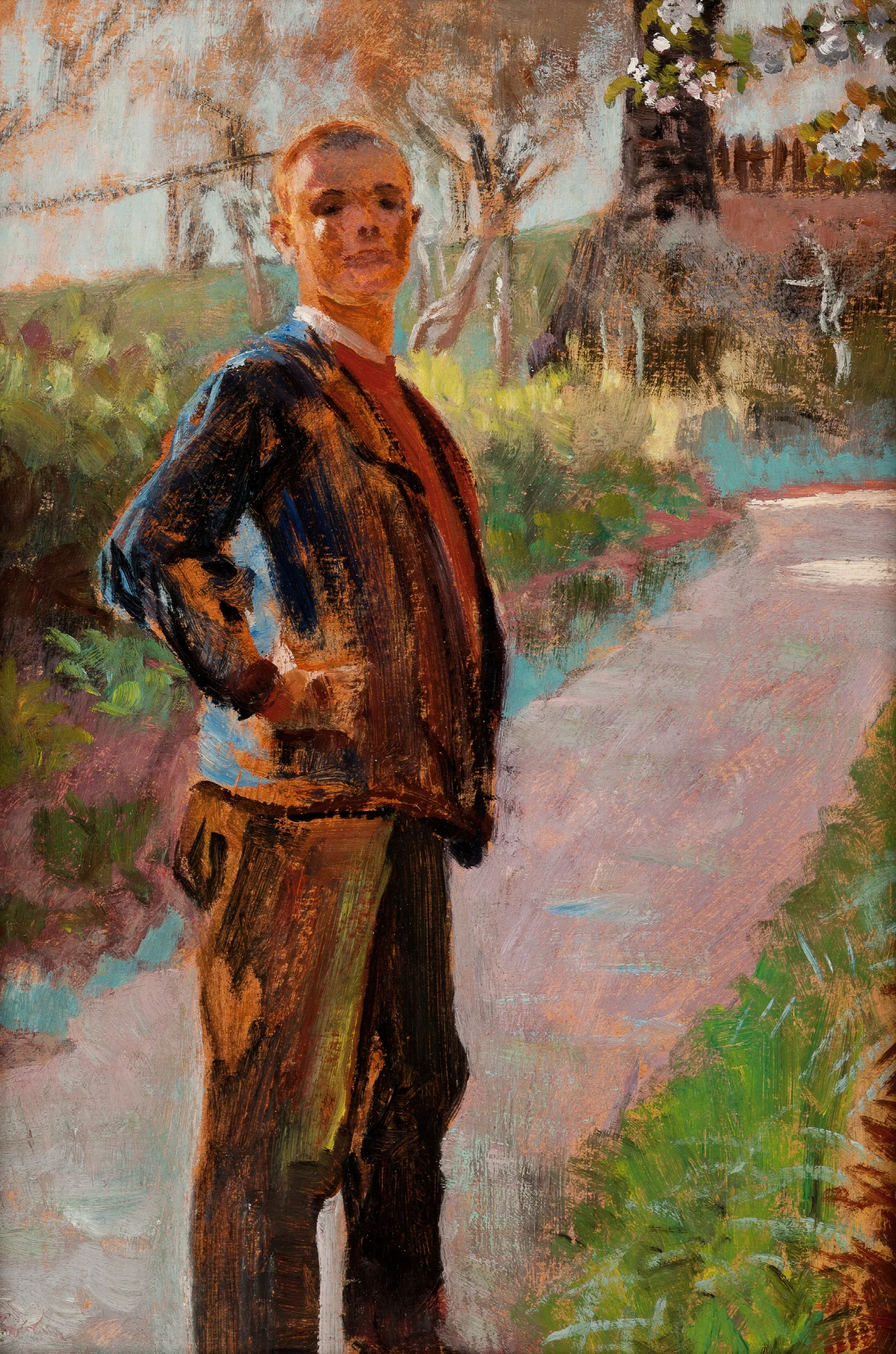 Landscape With The Artists Son On A Path Wall Art by Jacek Malczewski - Canvas Print