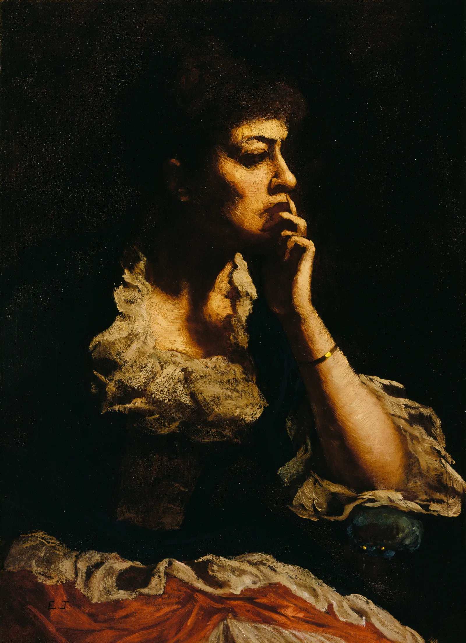 Portrait Of Mrs Eastman Johnson Wall Art by Eastman Johnson - Canvas Print