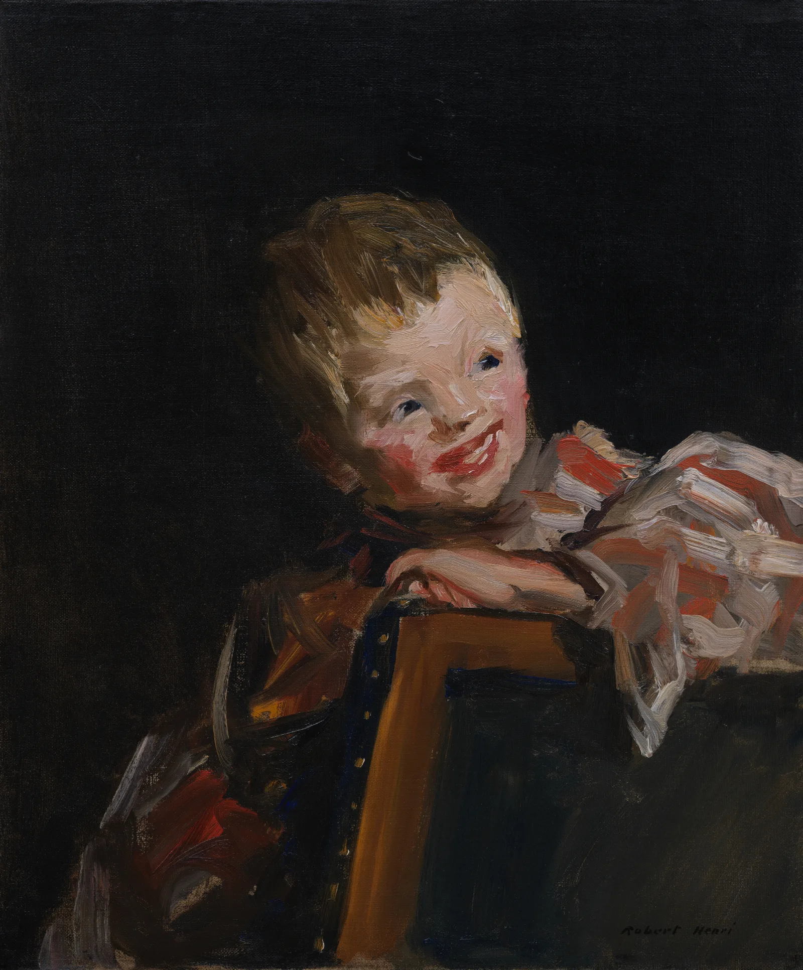 Cory Cori Looking Over The Back Of A Chair Wall Art by Robert Henri - Canvas Print