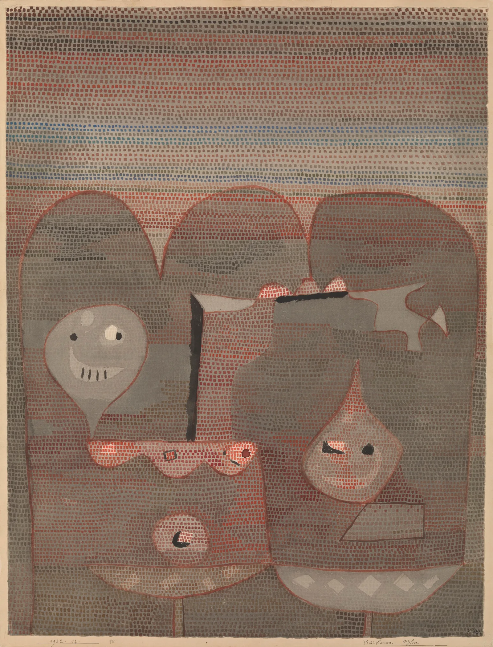 Barbarian Sacrifice Wall Art by Paul Klee - Canvas Print