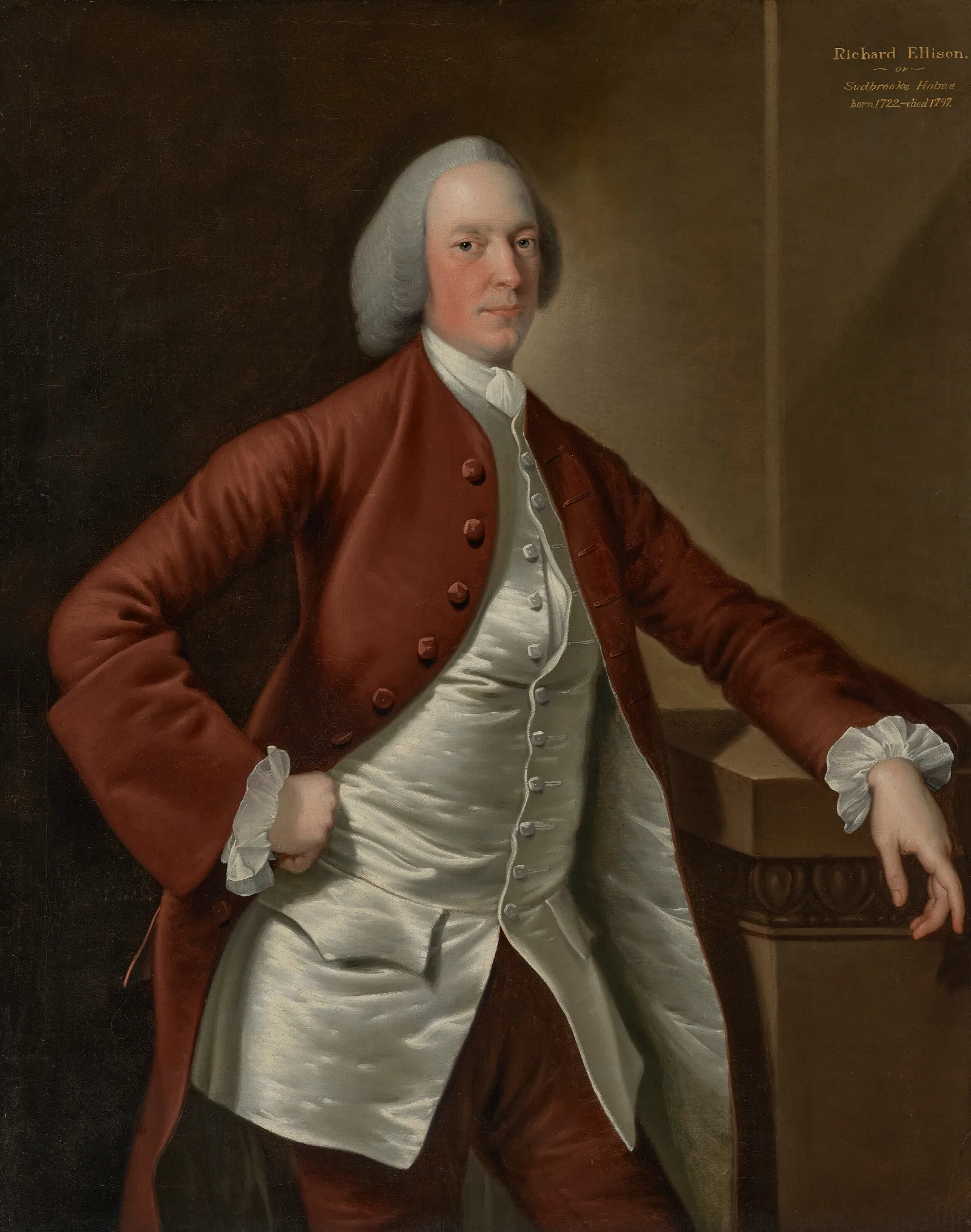 Portrait Of Richard Ellison 1722 1797 Wall Art by Joseph Wright of Derby - Canvas Print