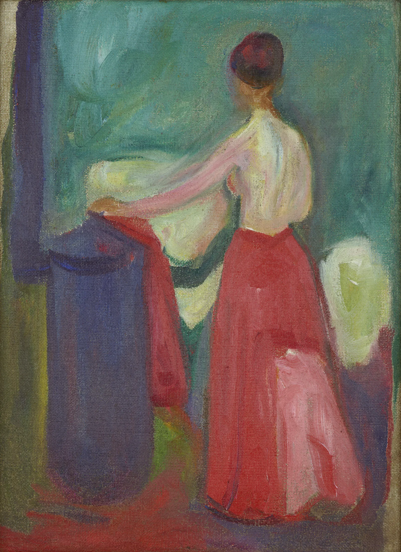 Nude With Red Skirt Wall Art by Edvard Munch - Canvas Print