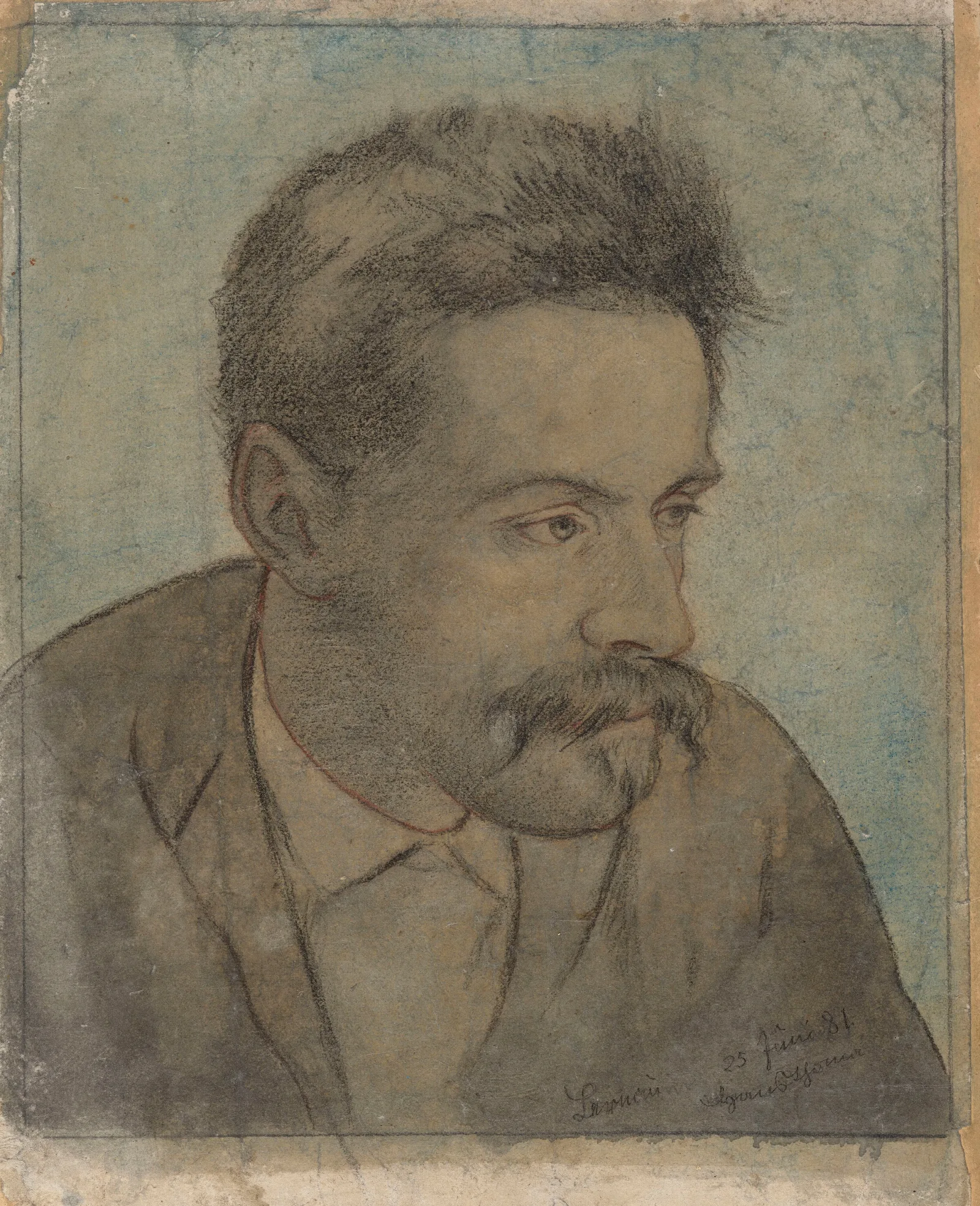 Portrait Of A Man With A Moustache Wall Art by Hans Thoma - Canvas Print