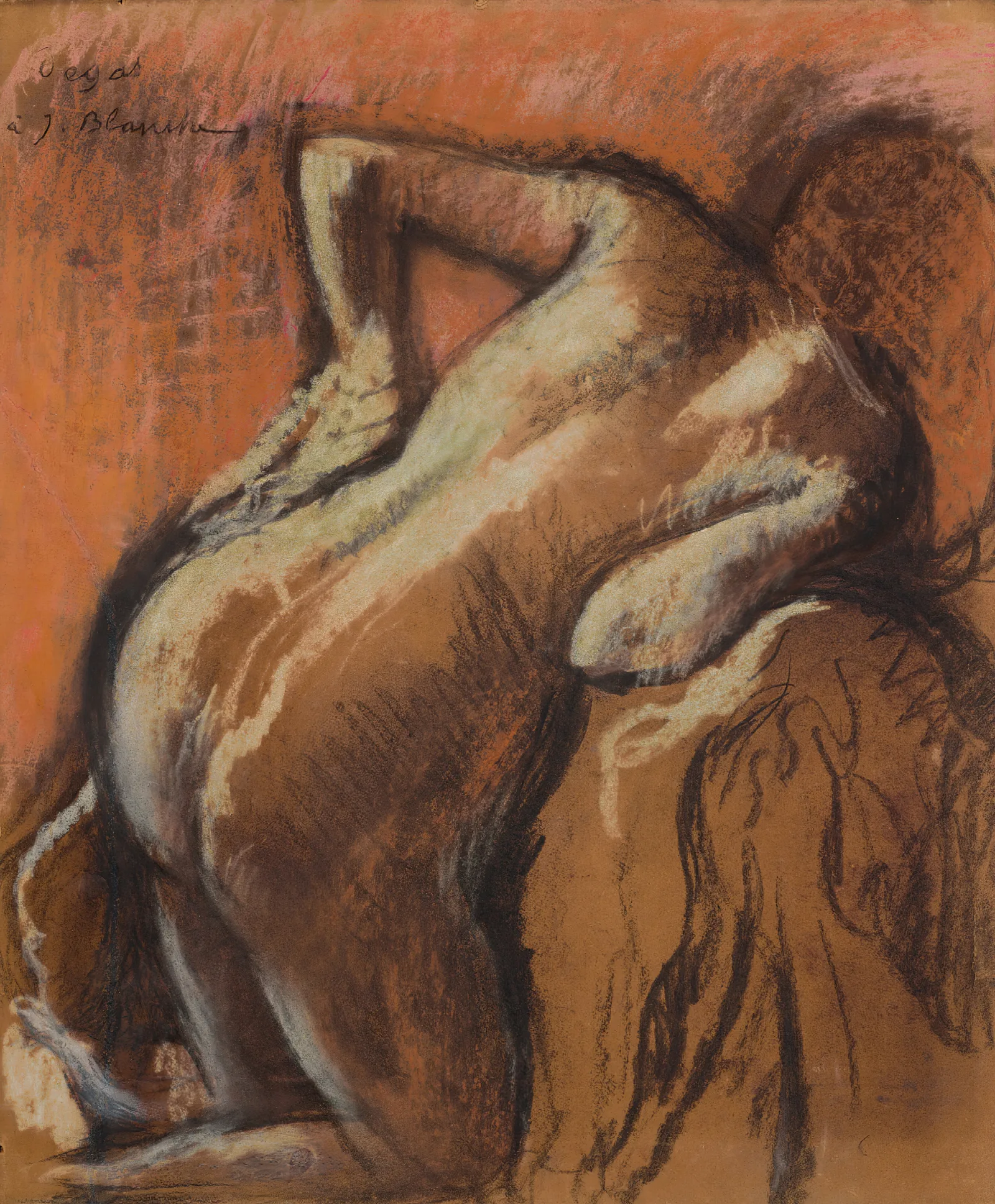 Apres Le Bain Femme Sessuyant 2 Wall Art by Edgar Degas - Canvas Print