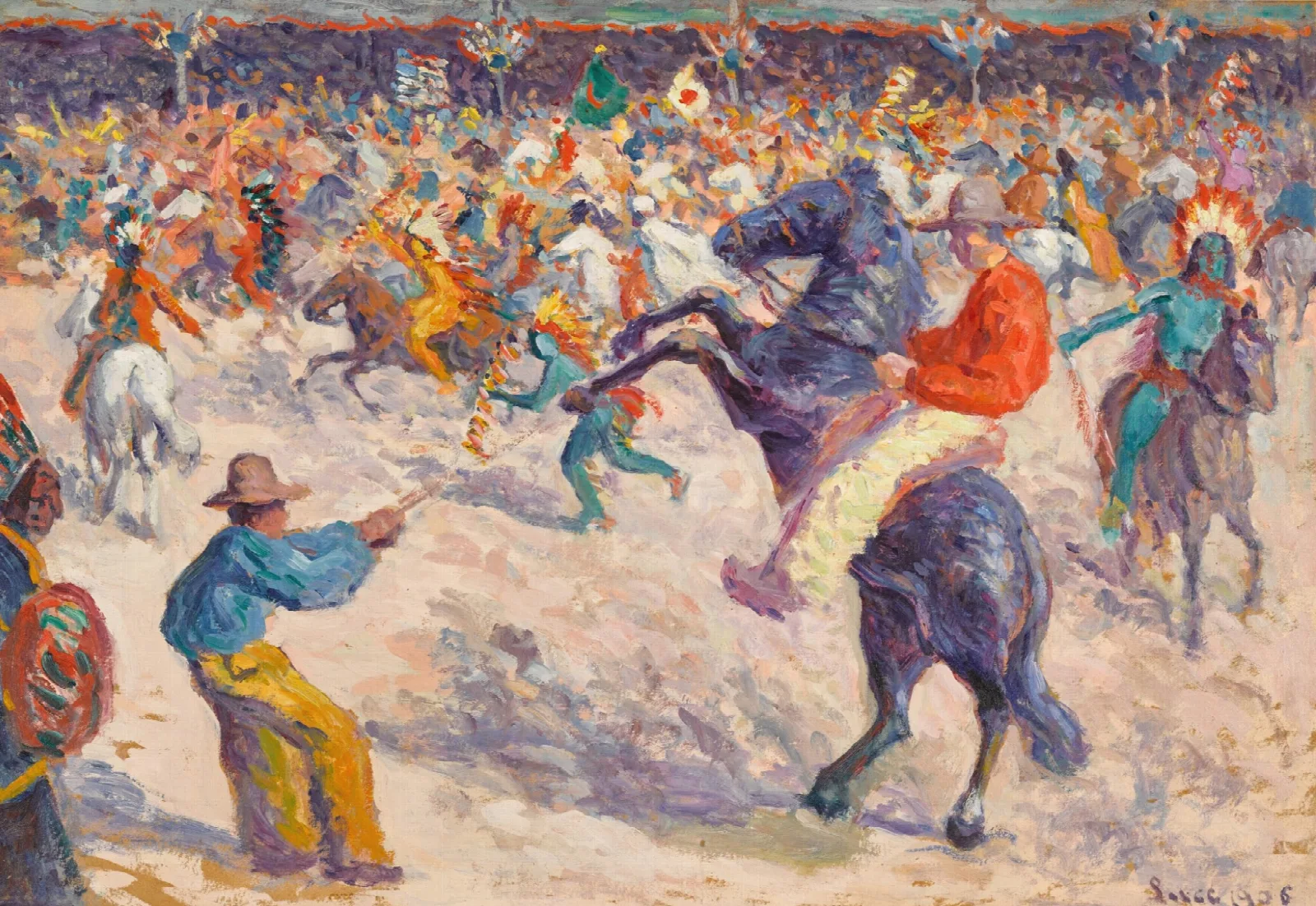 Buffalo Bill Le Lasso Wall Art by Maximilien Luce - Canvas Print