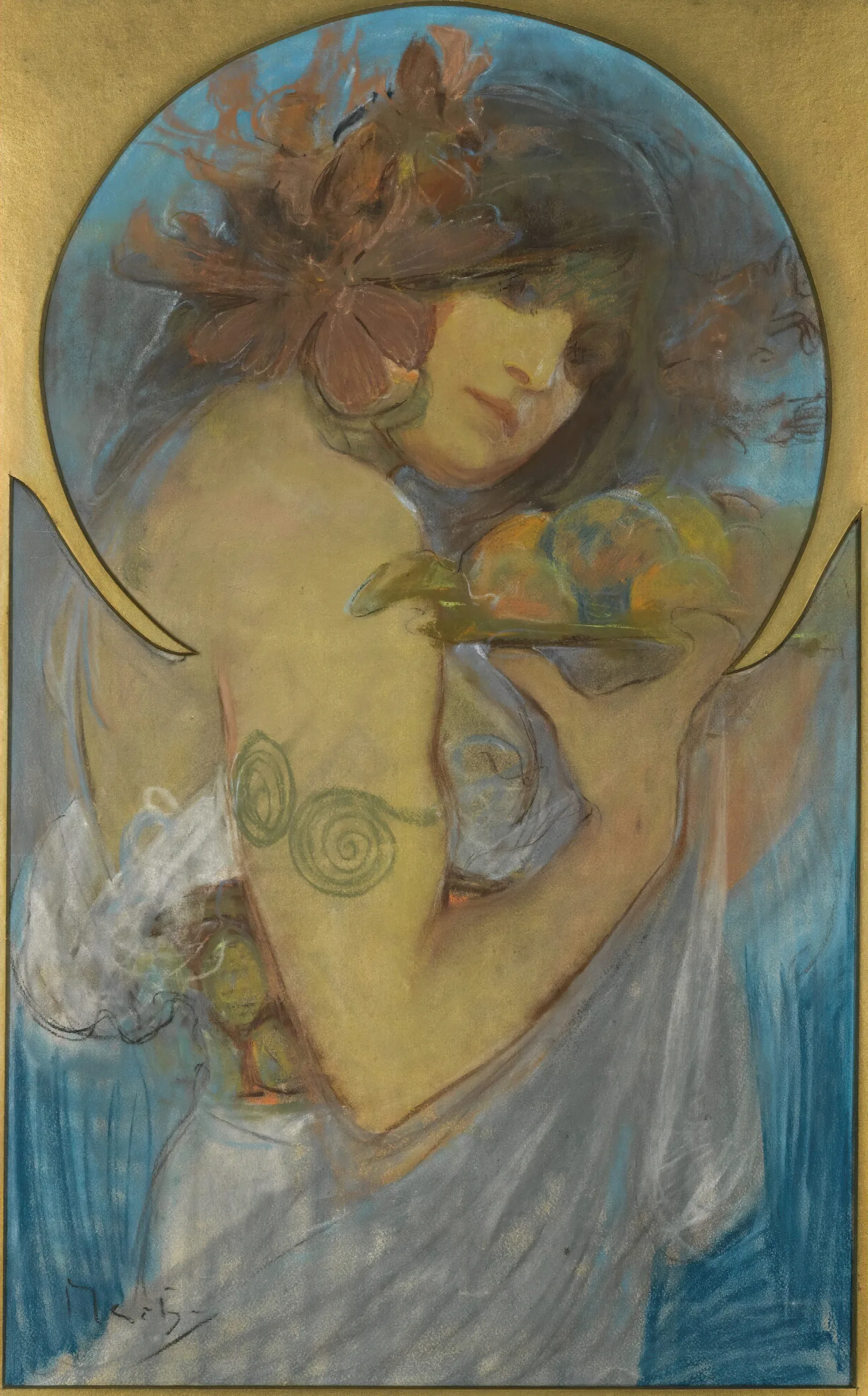 Study For A Poster Fruit by Alphonse Mucha - Canvas Print