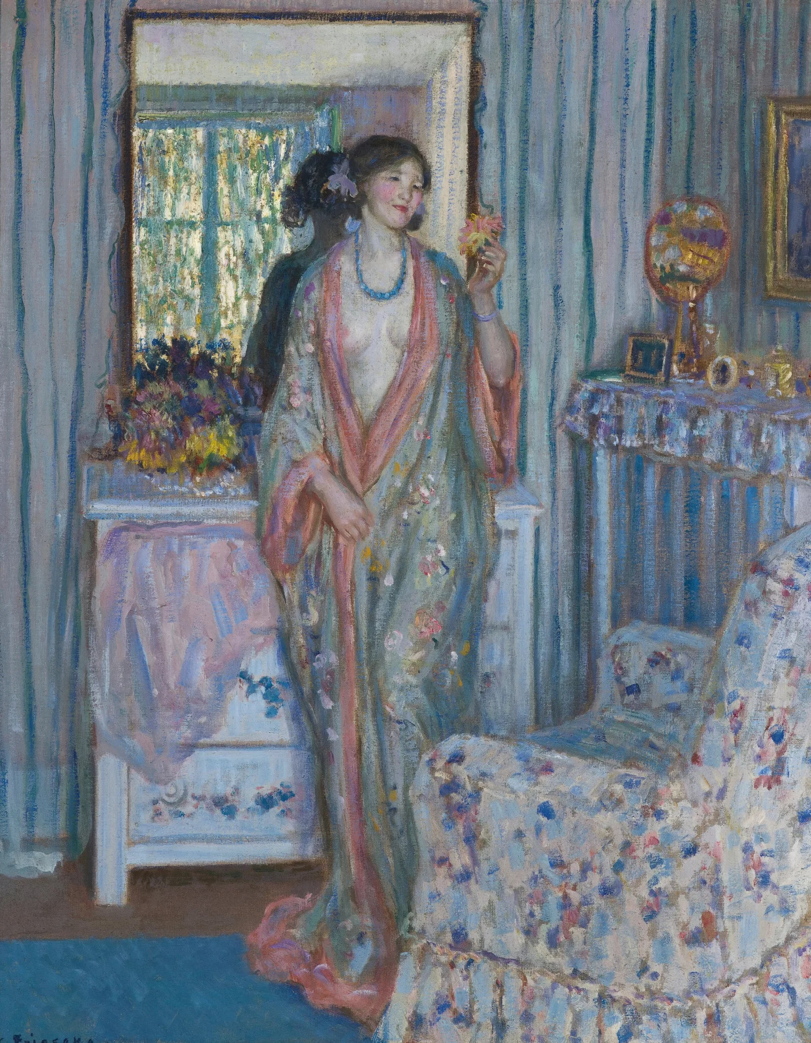 The Robe Wall Art by Frederick Carl Frieseke - Canvas Print