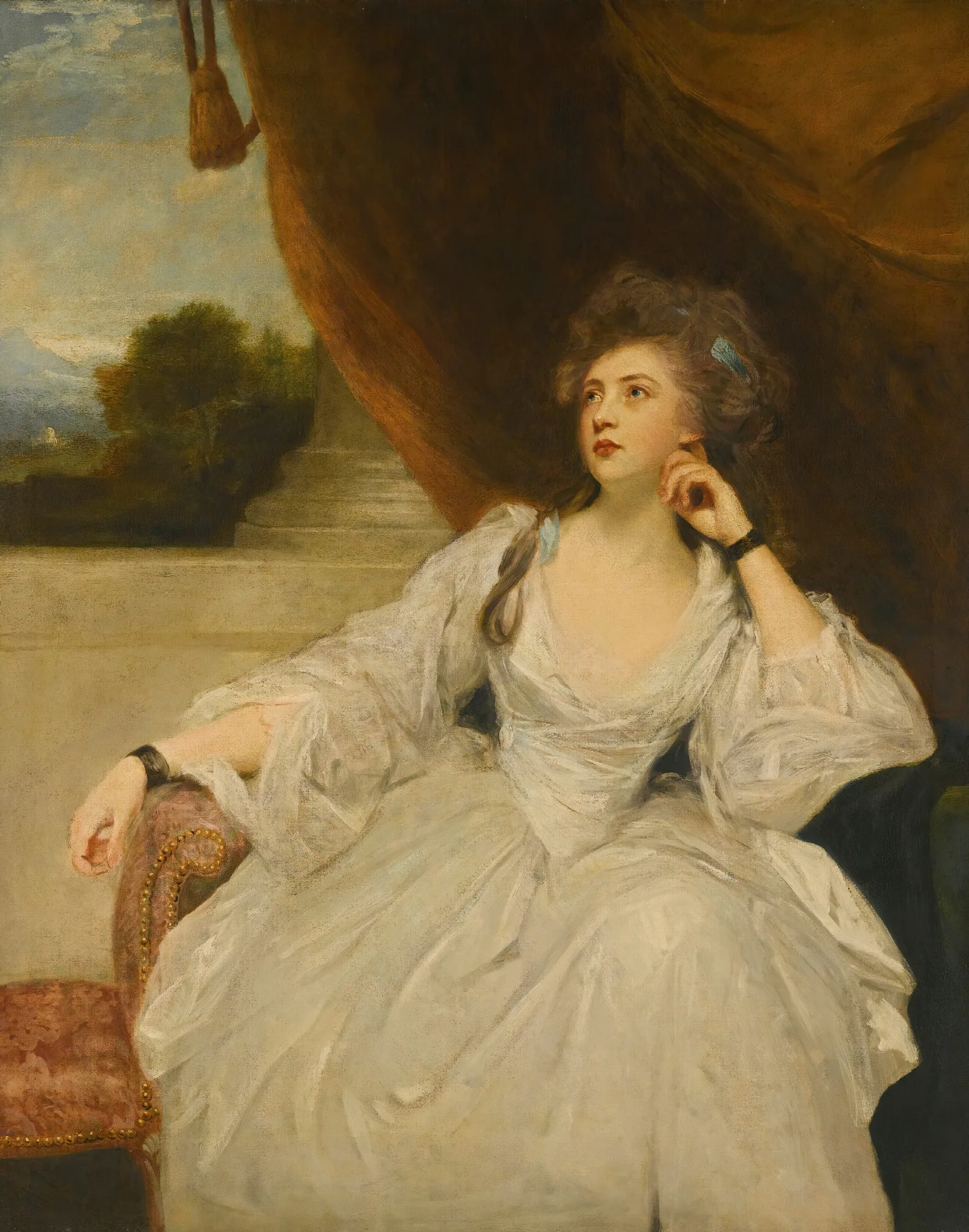 Portrait Of Elizabeth Falconer Mrs Stanhope As Contemplation Wall Art by Sir Joshua Reynolds - Canvas Print
