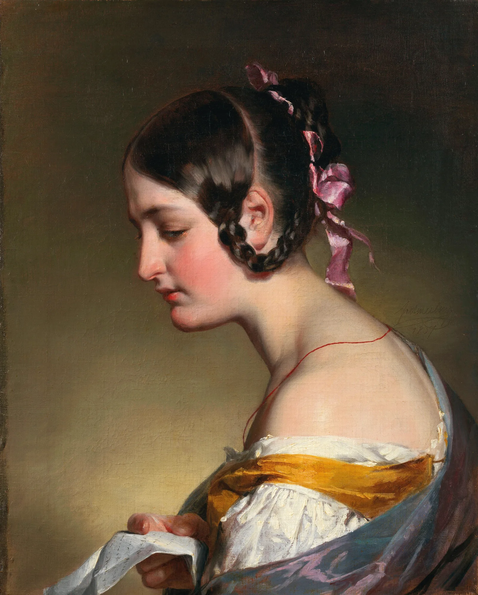 The Letter 33 Wall Art by Friedrich von Amerling - Canvas Print