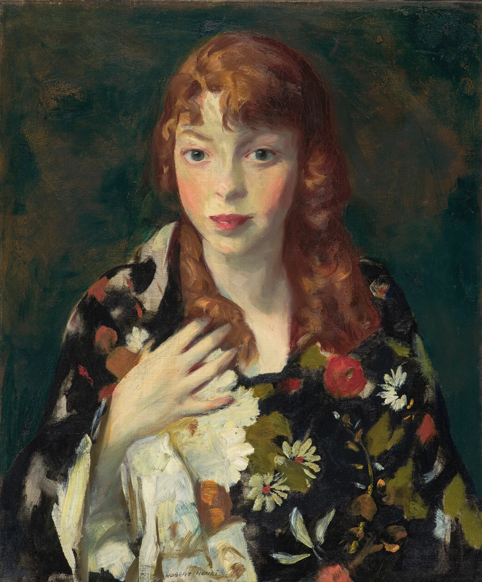 Edna Smith In A Japanese Wrap Wall Art by Robert Henri - Canvas Print