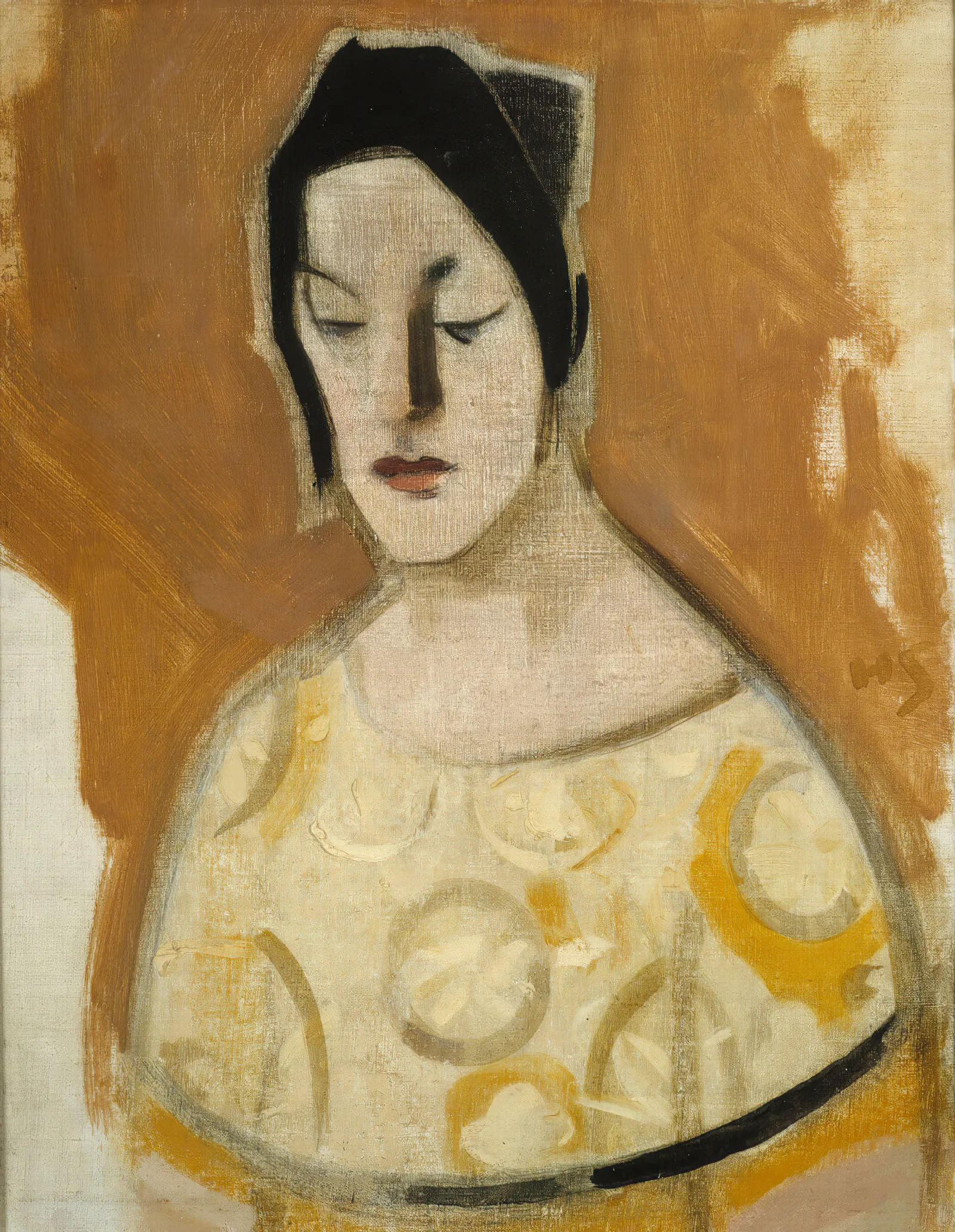 The Fortune Teller Woman In Yellow Dress Wall Art by Helene Schjerfbeck - Canvas Print