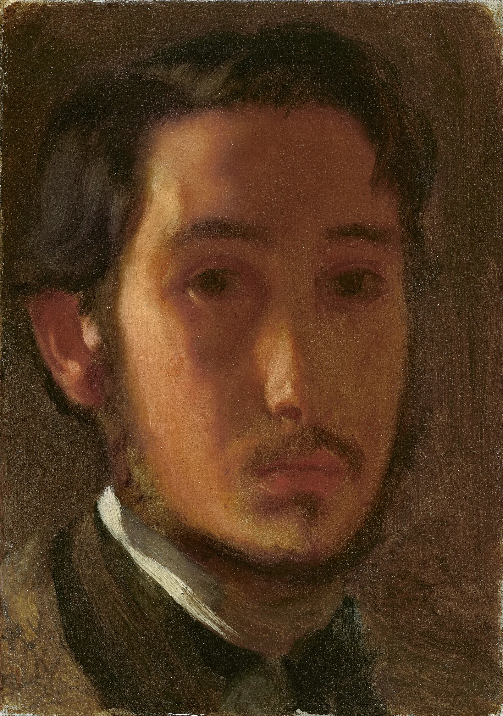 Self Portrait With White Collar Wall Art by Edgar Degas - Canvas Print