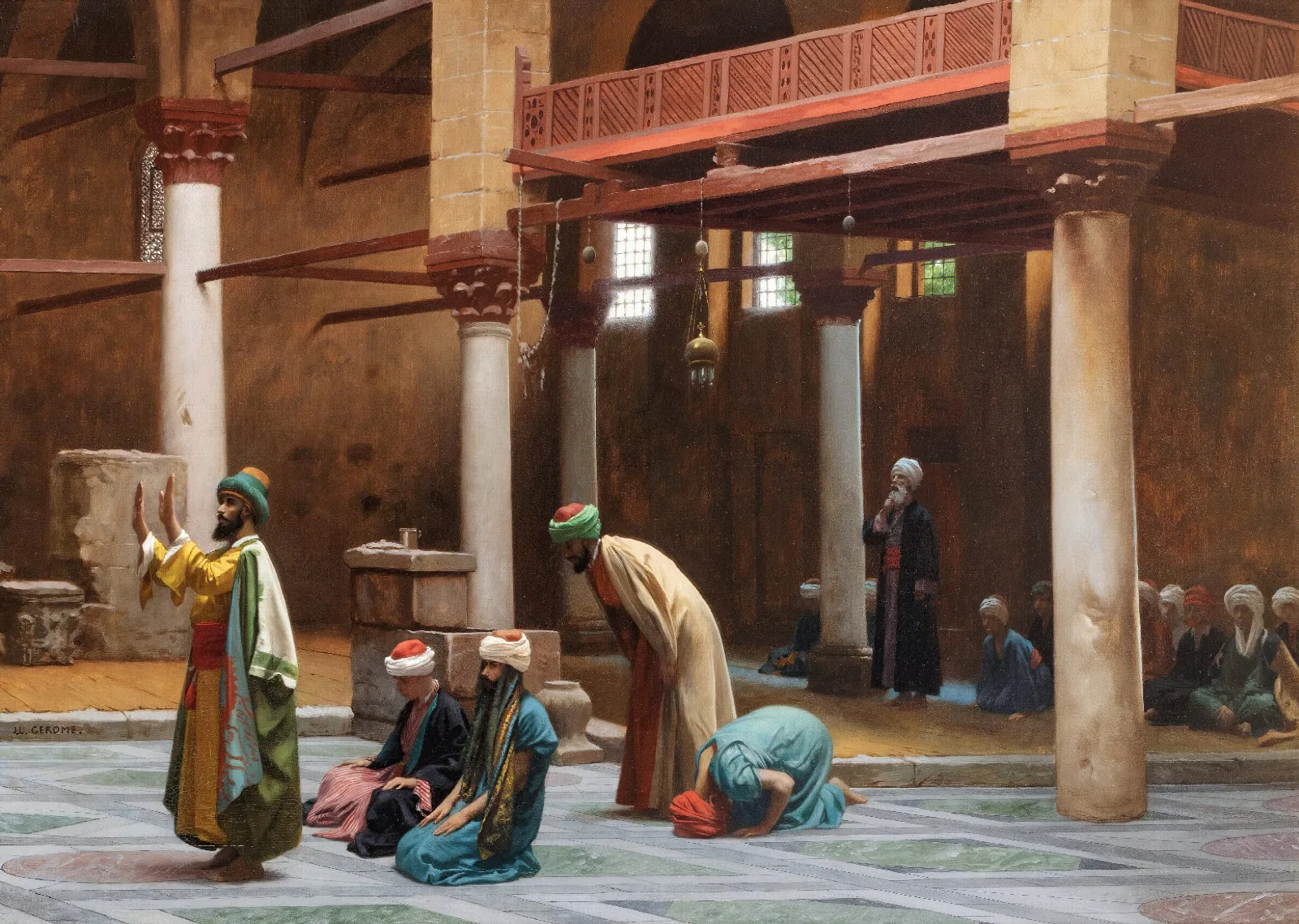 Prayers In The Mosque Wall Art by Jean-Léon Gérôme - Canvas Print