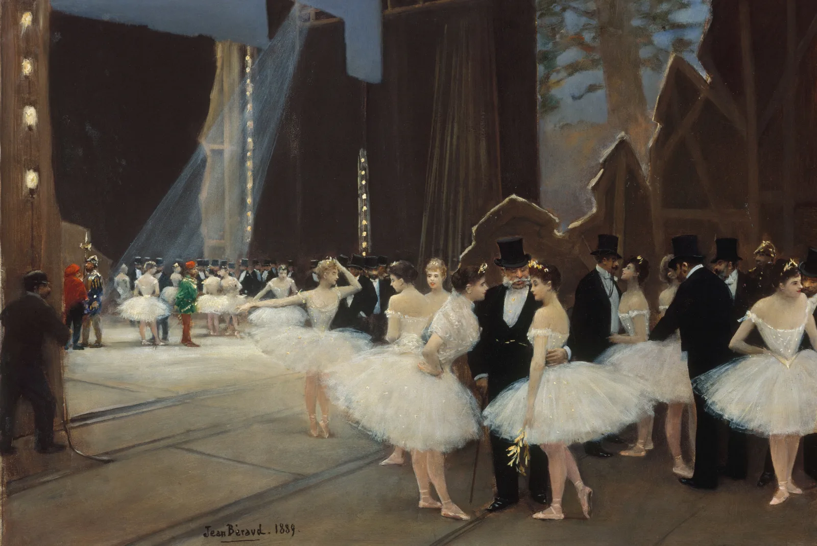 Les Coulisses De Lopera De Paris Wall Art by Jean Béraud - Canvas Print