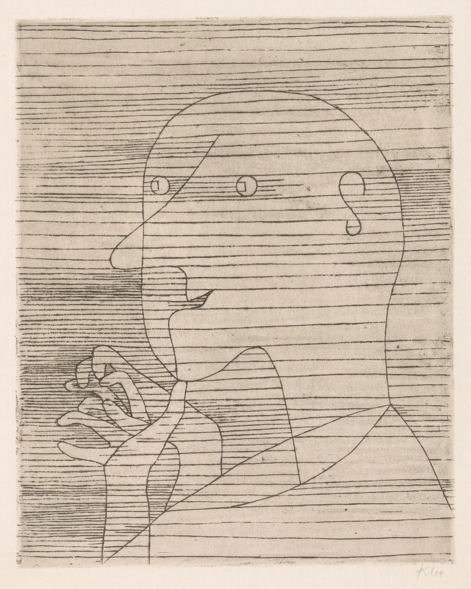 The Calculating Old Man Wall Art by Paul Klee - Canvas Print