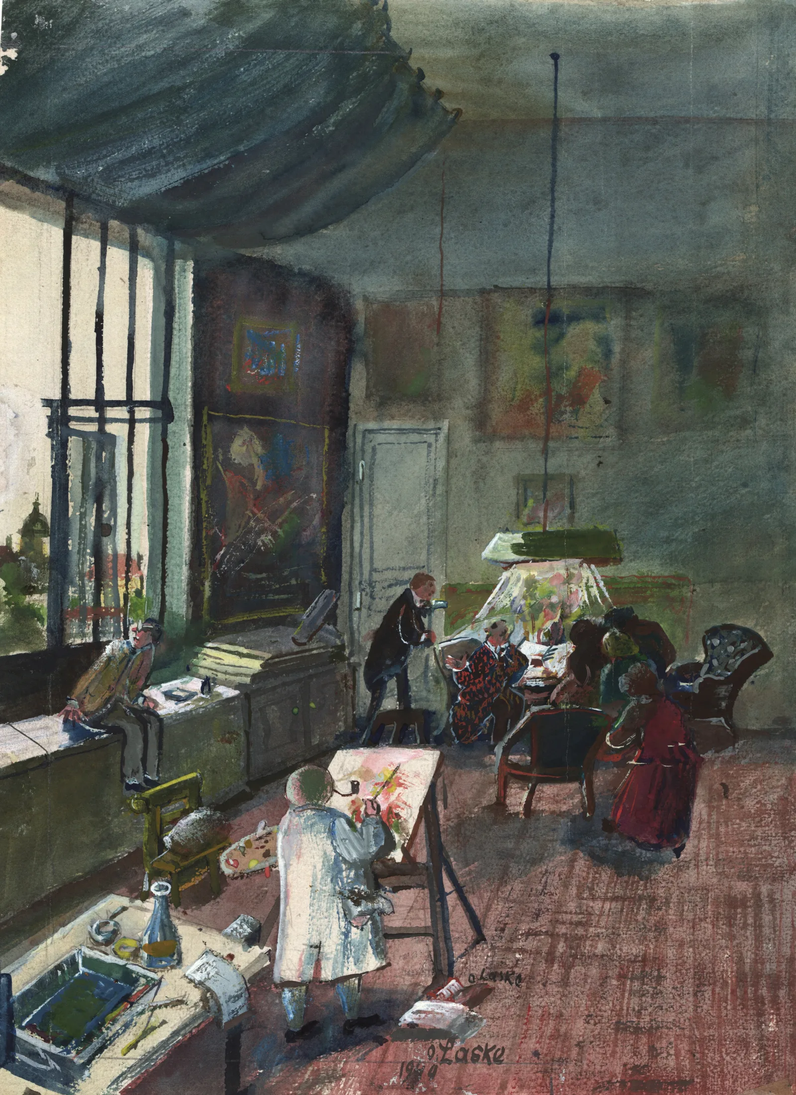 Das Atelier Oskar Laskes In Wien Wall Art by Oskar Laske - Canvas Print