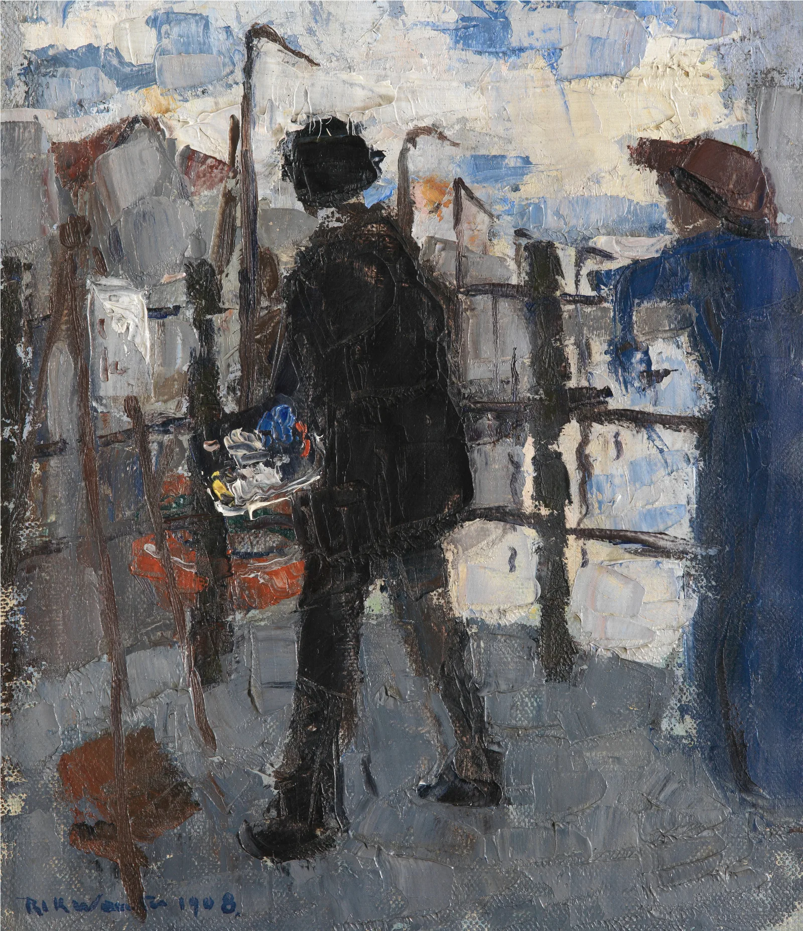 The Painter On The Hoogbrug In Mechelen Wall Art by Rik Wouters - Canvas Print