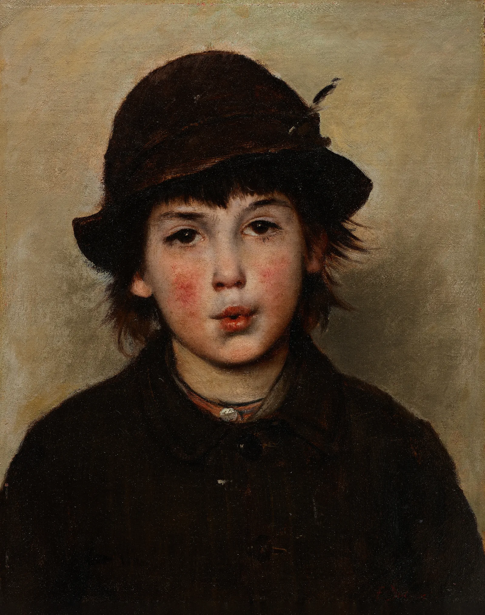 Whistling Boy Wall Art by Frank Duveneck - Canvas Print