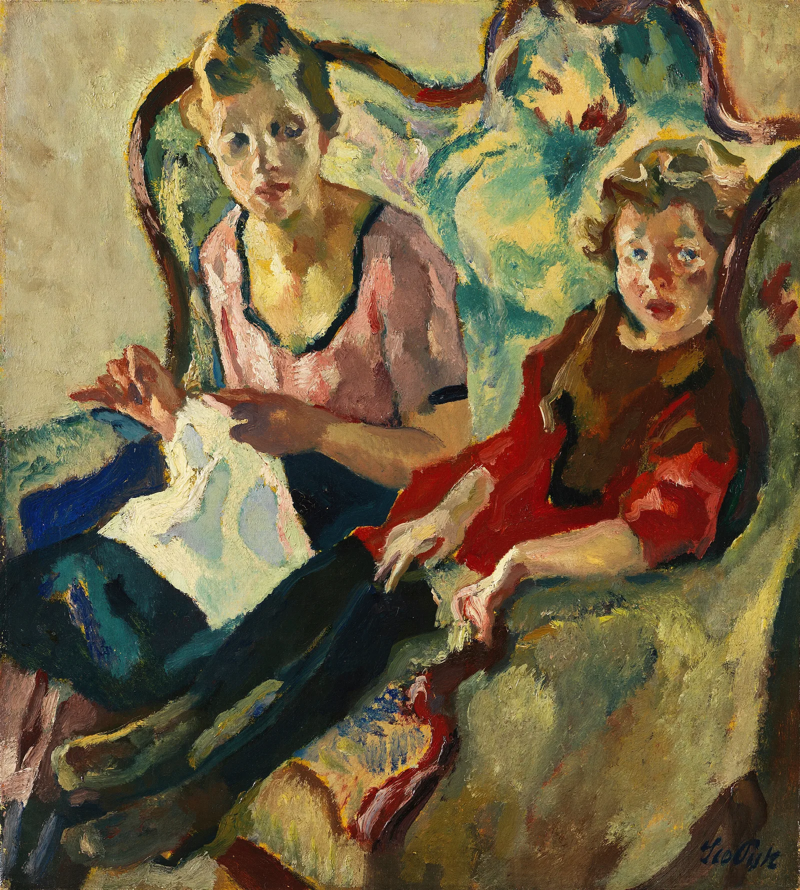 Lisl Und Buberl Wall Art by Leo Putz - Canvas Print