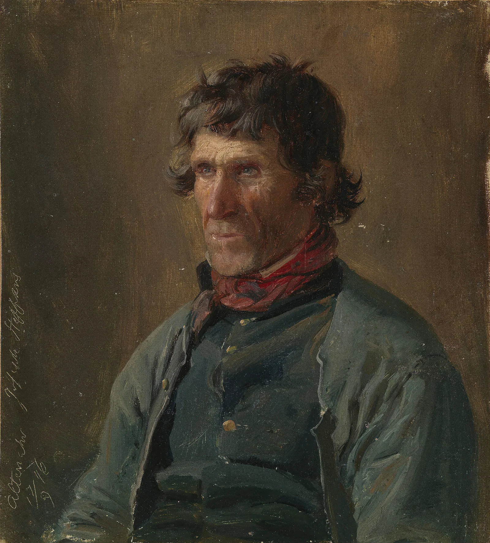 Portrait Of Joseph Steffens From Altenahr Wall Art by Adolph Tidemand - Canvas Print