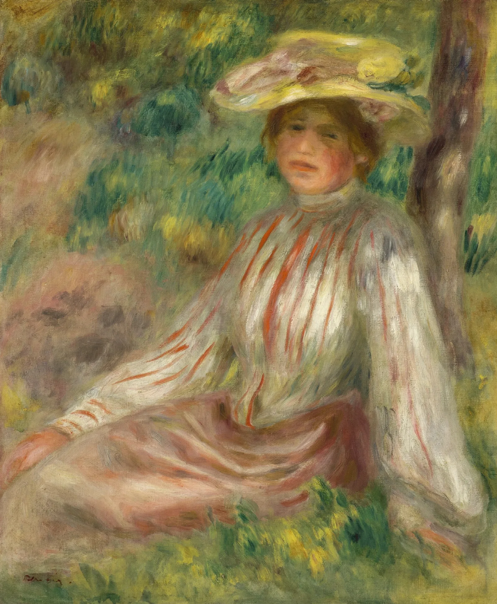 Femme Au Jardin 2 Wall Art by Pierre-Auguste Renoir - Canvas Print