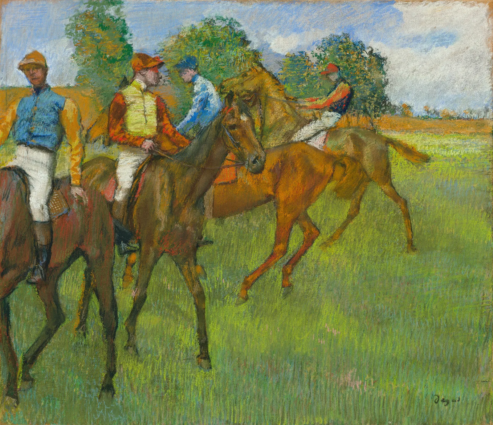 Before The Race Wall Art by Edgar Degas - Canvas Print