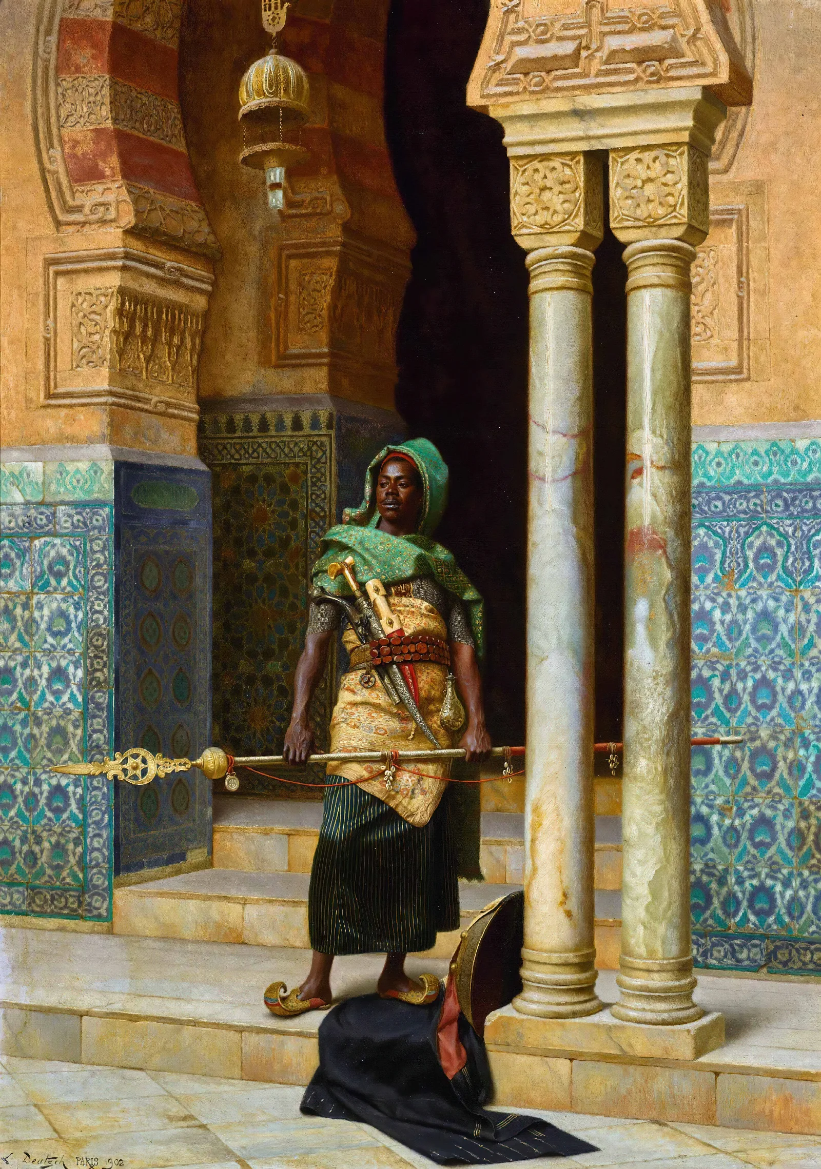 The Nubian Guard Wall Art by Ludwig Deutsch - Canvas Print
