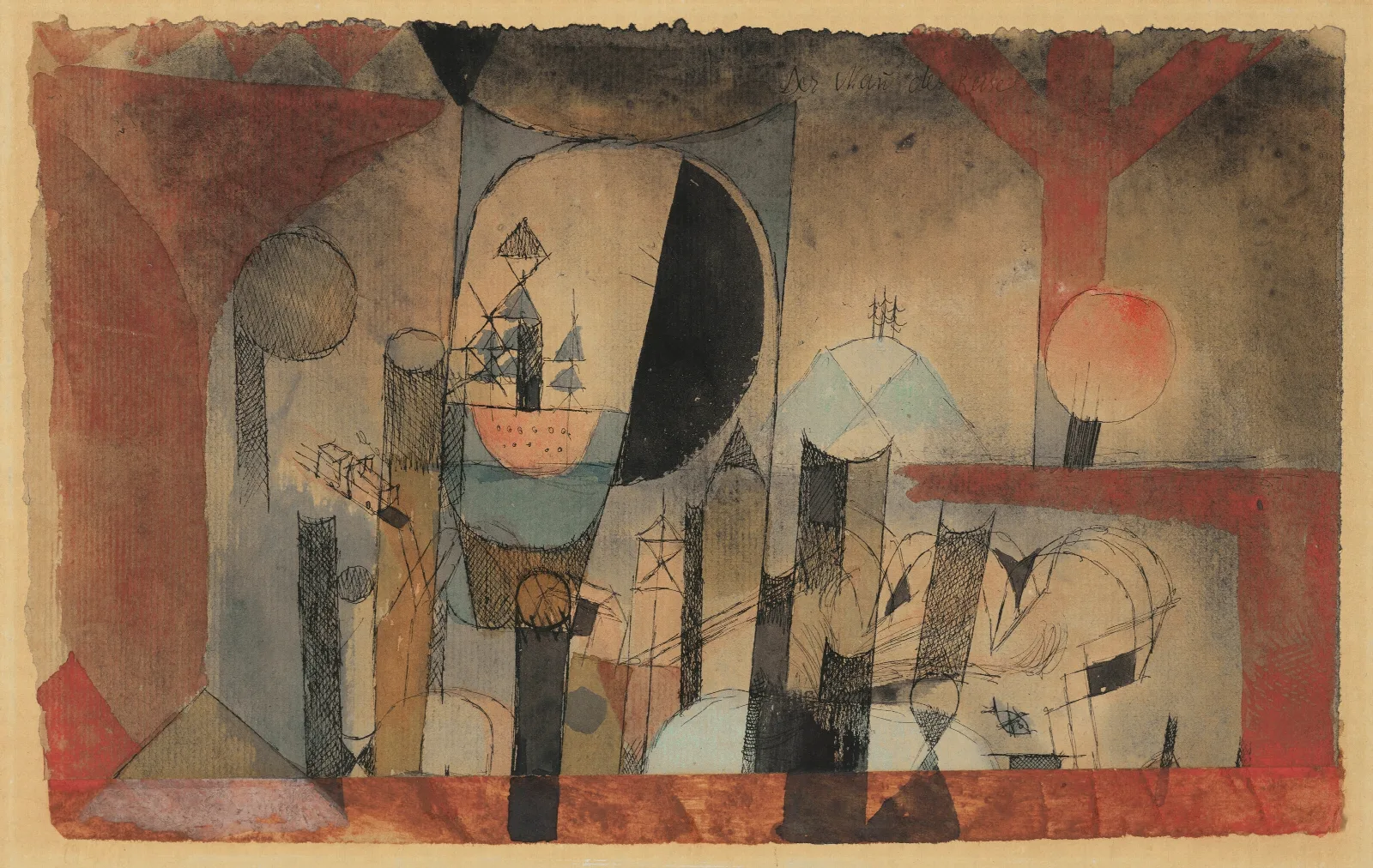 Ohne Titel Der Man Der Reise Wall Art by Paul Klee - Canvas Print