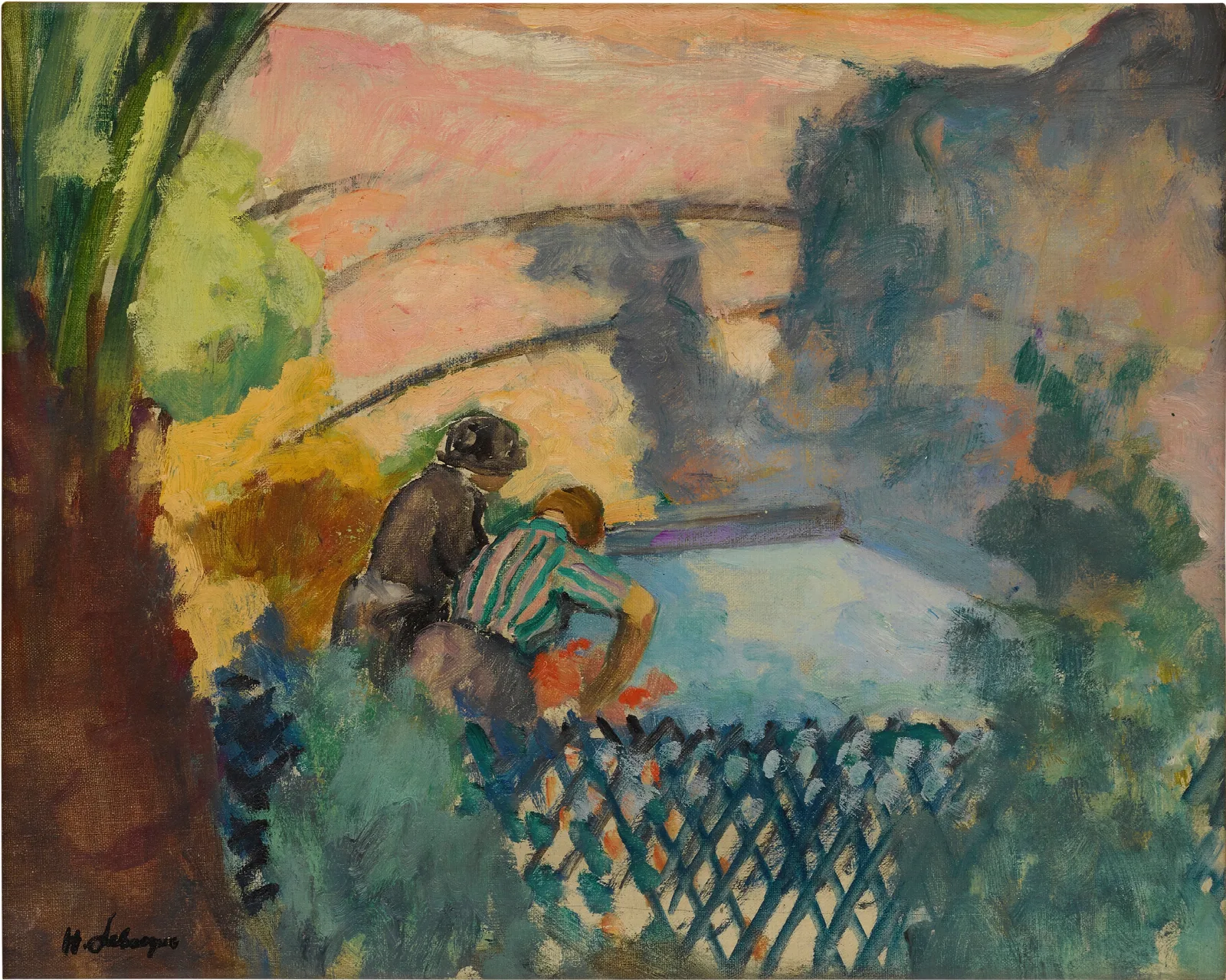 Deux Femmes Au Lavoir Wall Art by Henri Lebasque - Canvas Print