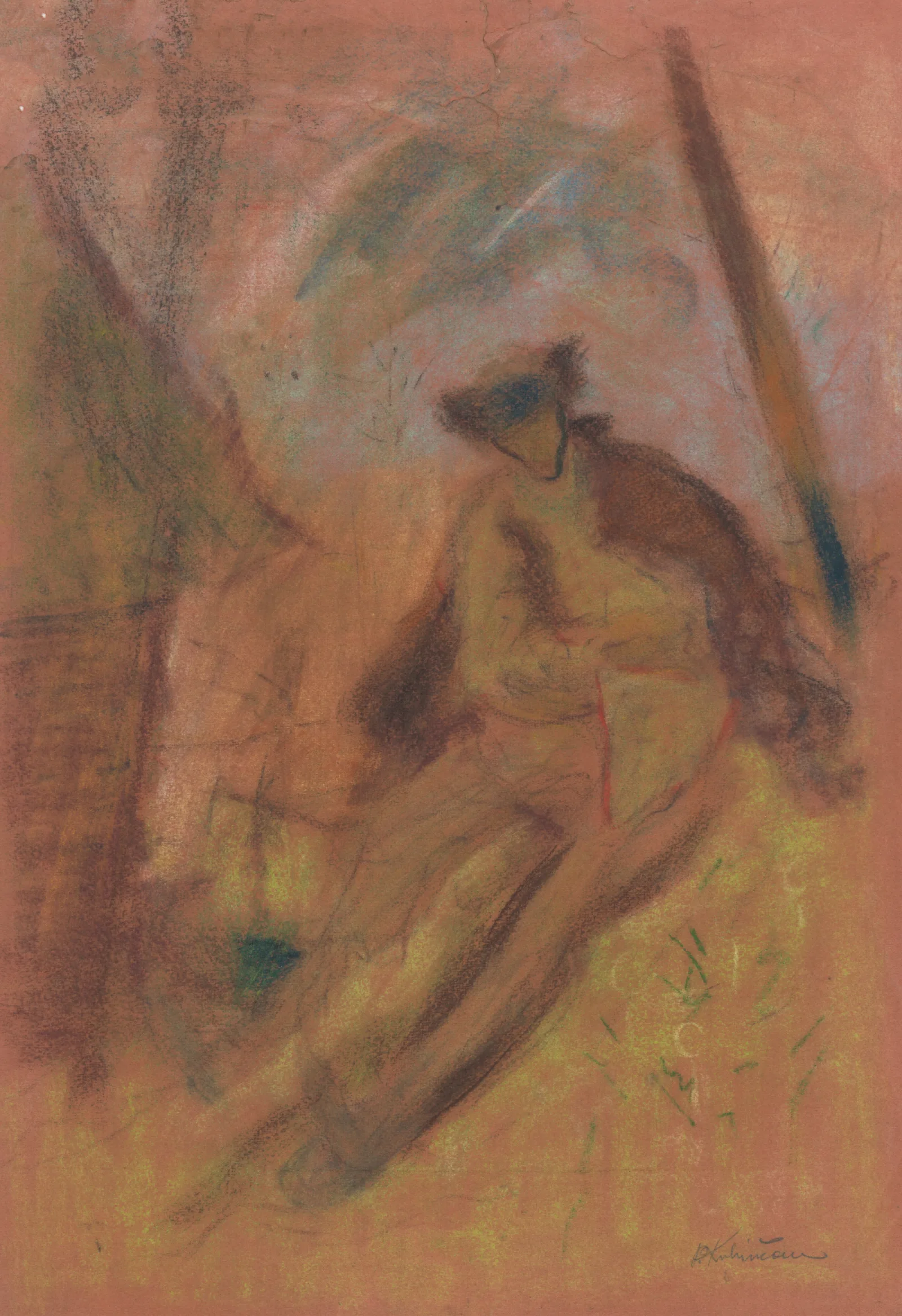 Farmer With A Pipe Wall Art by Arnold Peter Weisz-Kubínčan - Canvas Print