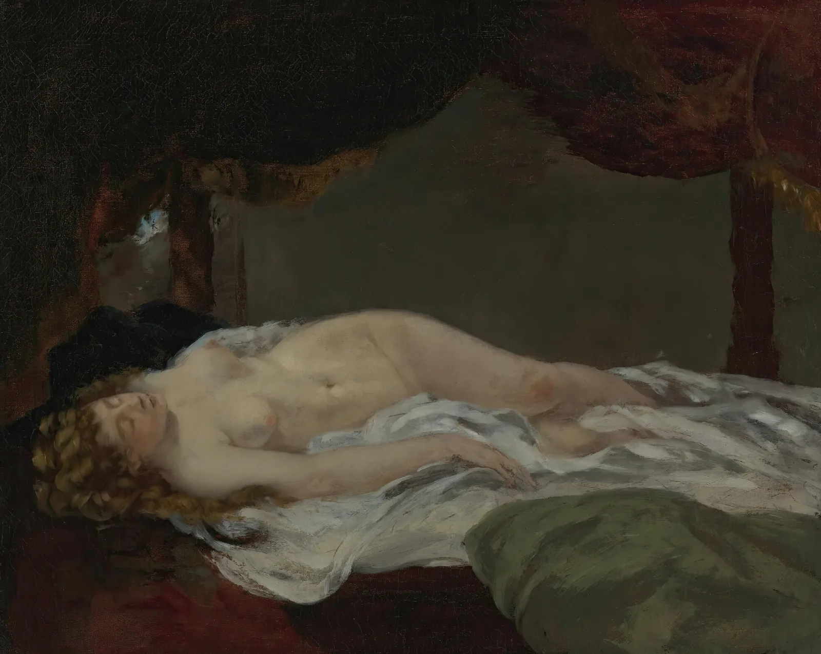 Femme Endormie Wall Art by Gustave Courbet - Canvas Print