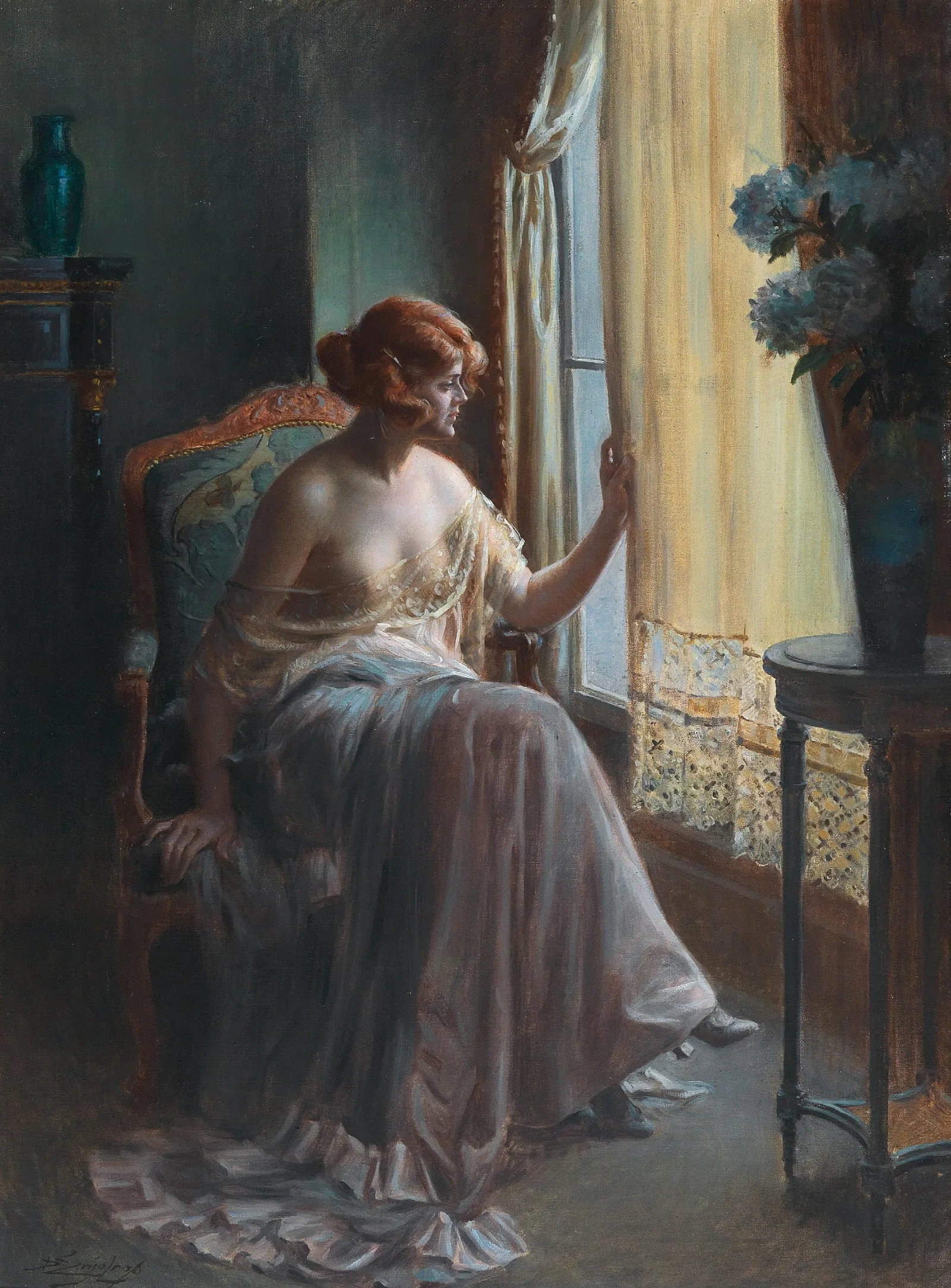 Lady In The Boudoir 2 Wall Art by Delphin Enjolras - Canvas Print