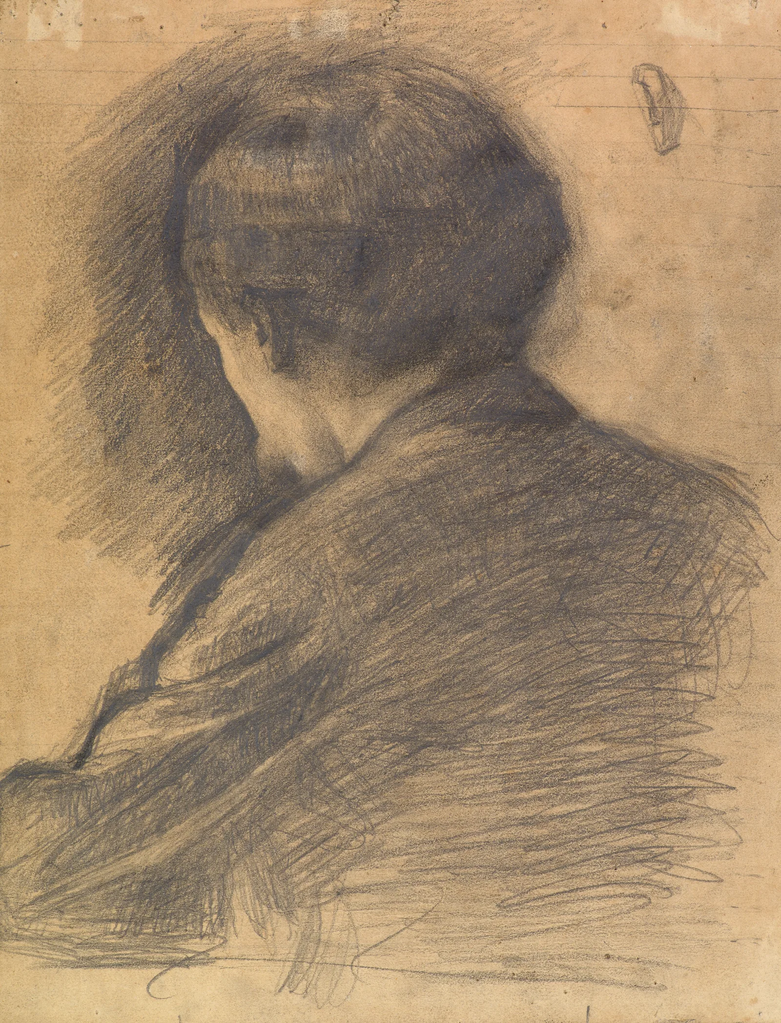 Self Portrait Seen From Behind Wall Art by Vilhelm Hammershøi - Canvas Print