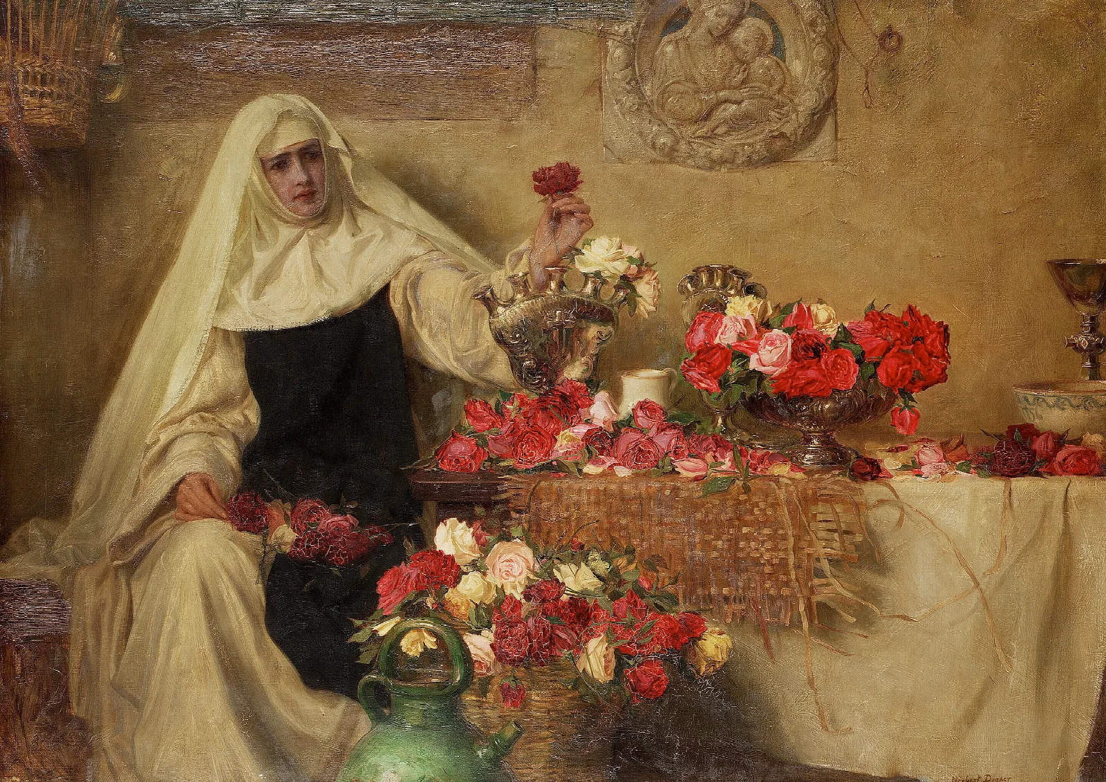 For Saint Dorotheas Day 1899 Wall Art by Herbert James Draper - Canvas Print