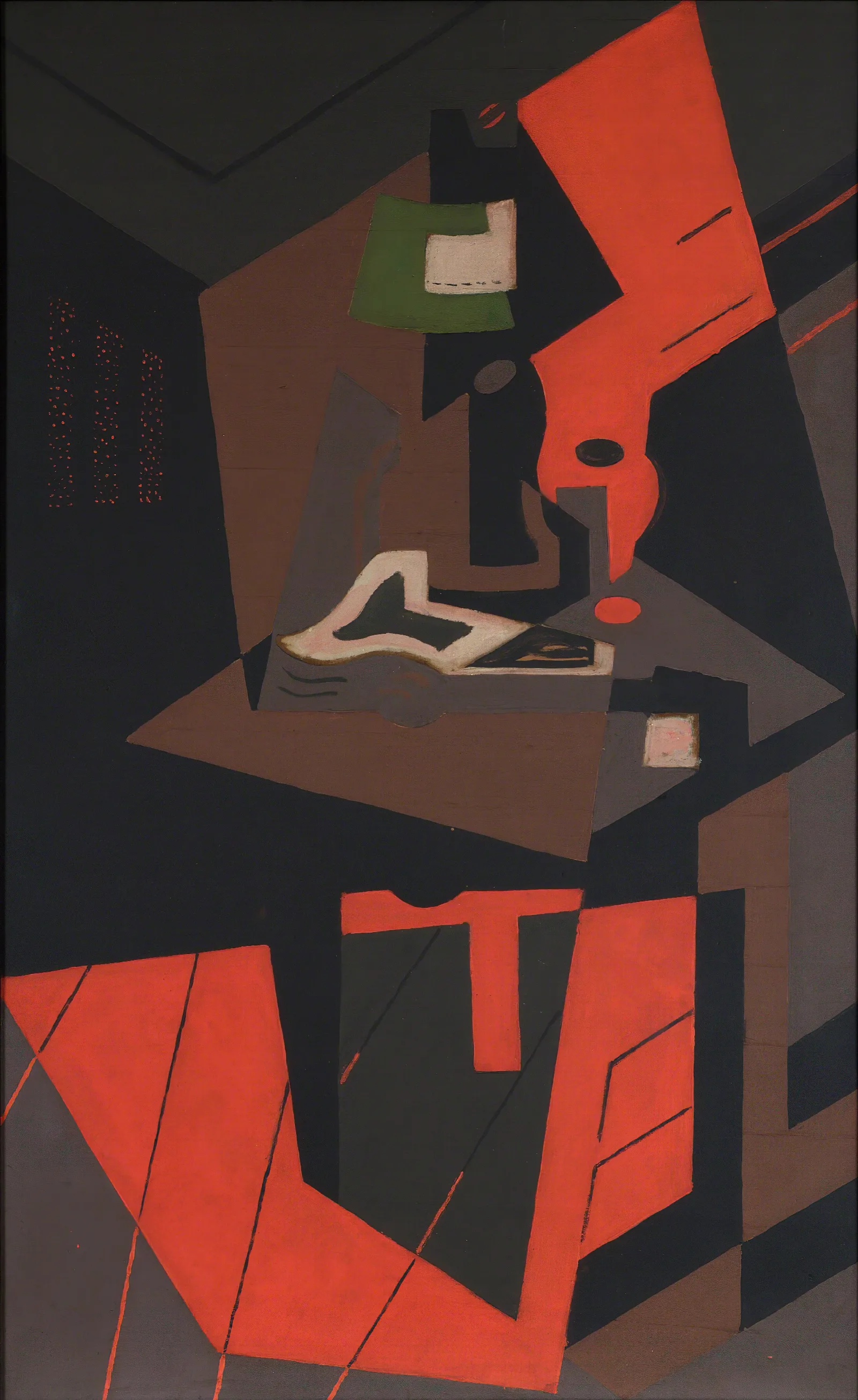 Still Life With Red Lamp Wall Art by María Blanchard - Canvas Print