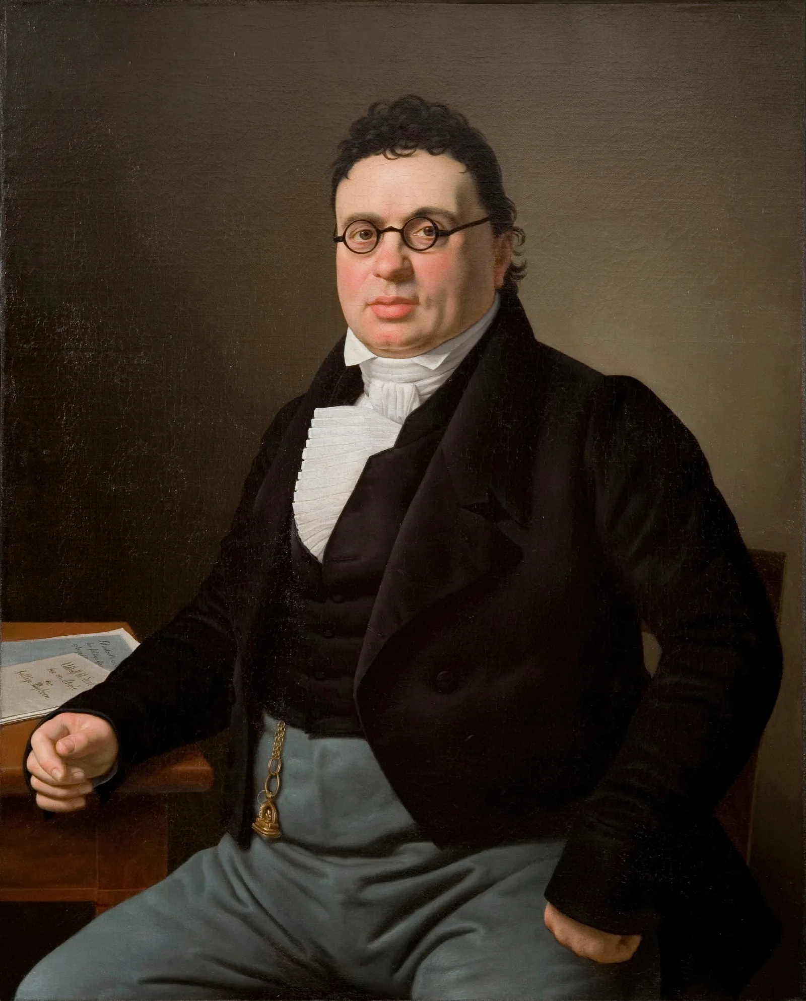Portrait Of The Merchant Joseph Raphael Wall Art by Christoffer Wilhelm Eckersberg - Canvas Print