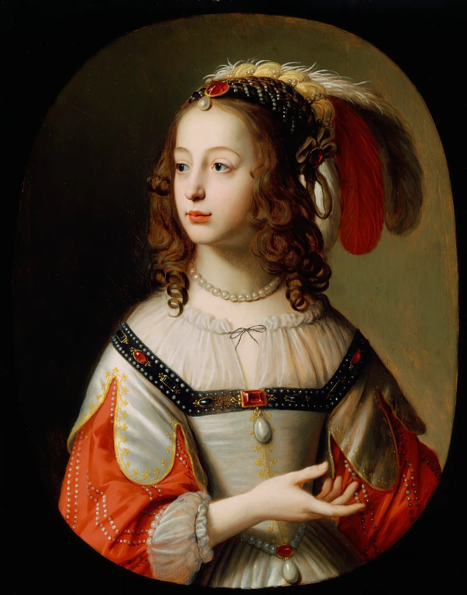 Portrait Of Sophia Princess Palatine Wall Art by Gerard van Honthorst - Canvas Print