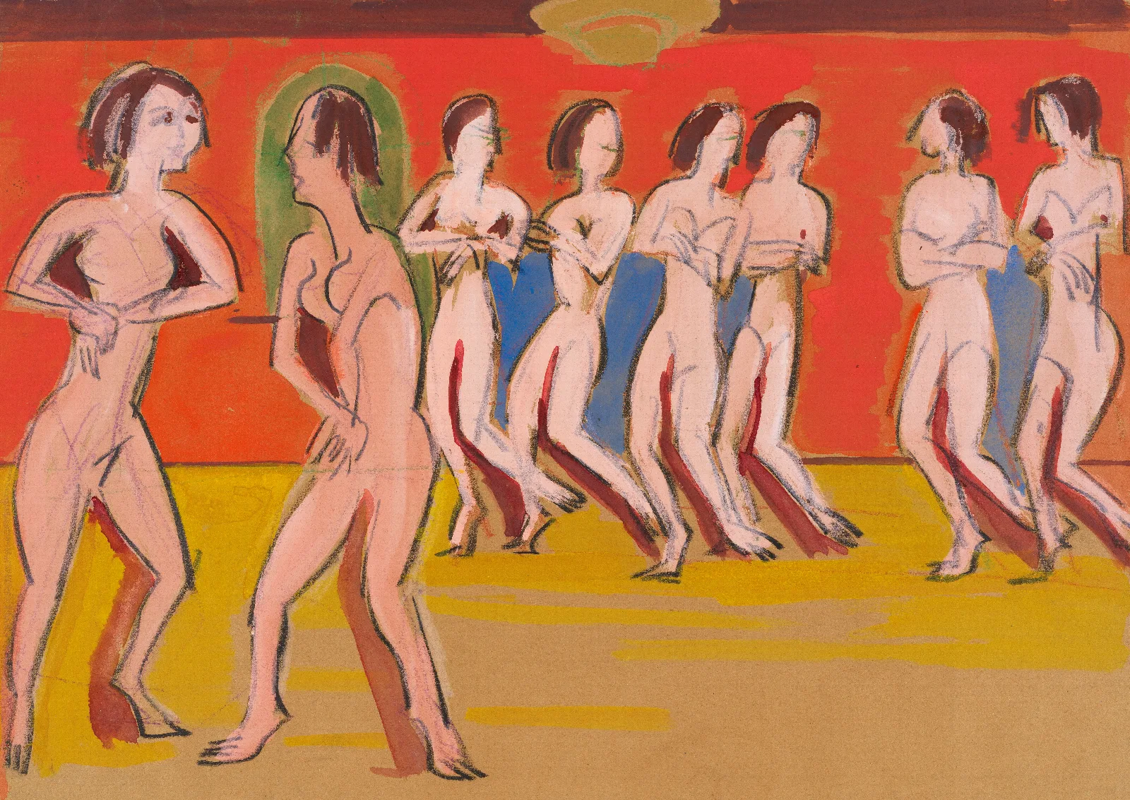 Tanzschule Wigman Wall Art by Ernst Ludwig Kirchner - Canvas Print