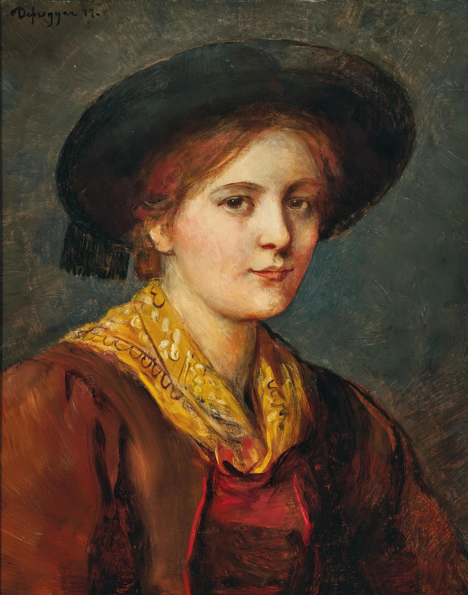 A Young Tyrolean Girl Wall Art by Franz von Defregger - Canvas Print