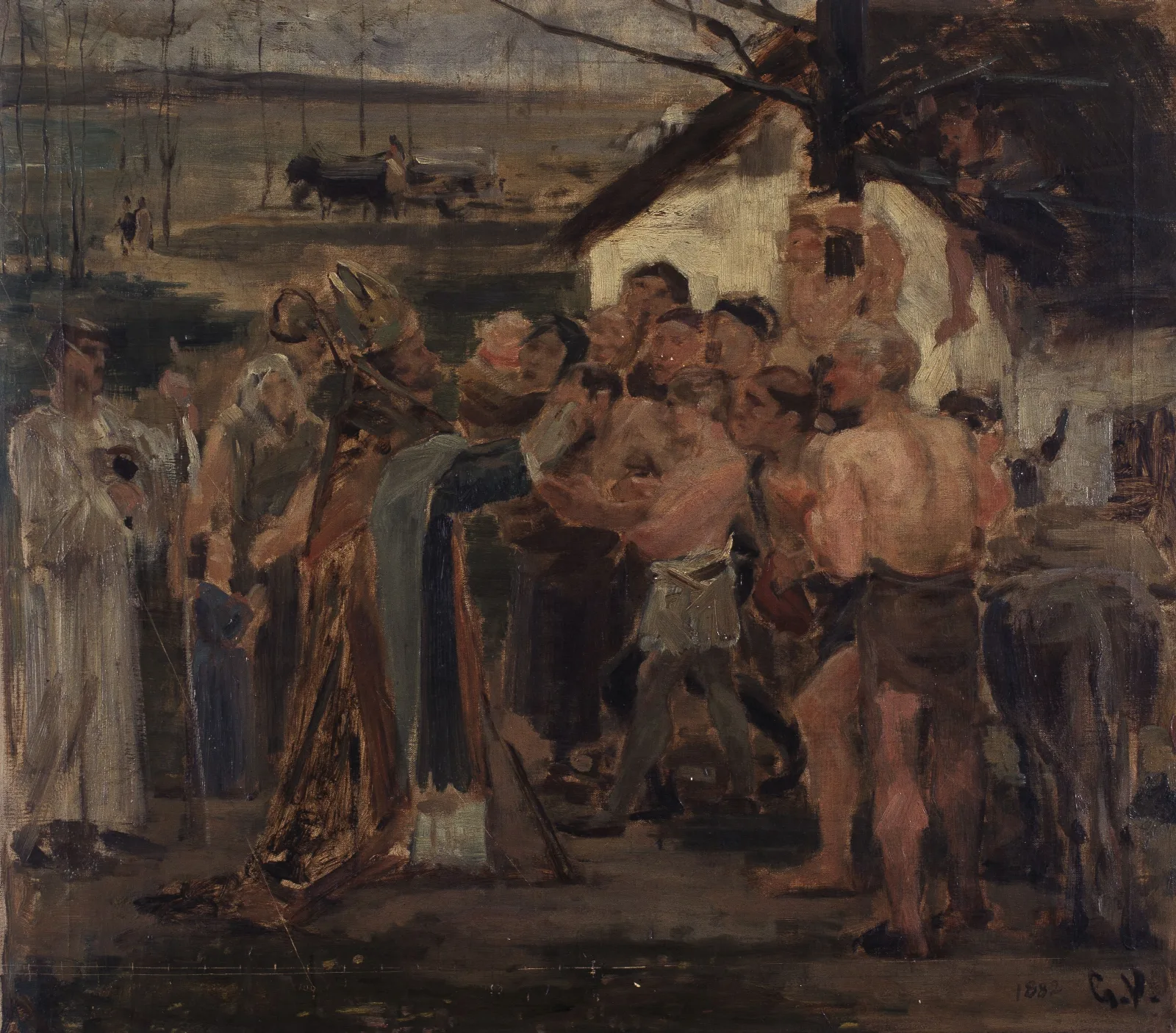 Saint Livinus In Flanders Study 2 Wall Art by Gustave Vanaise - Canvas Print