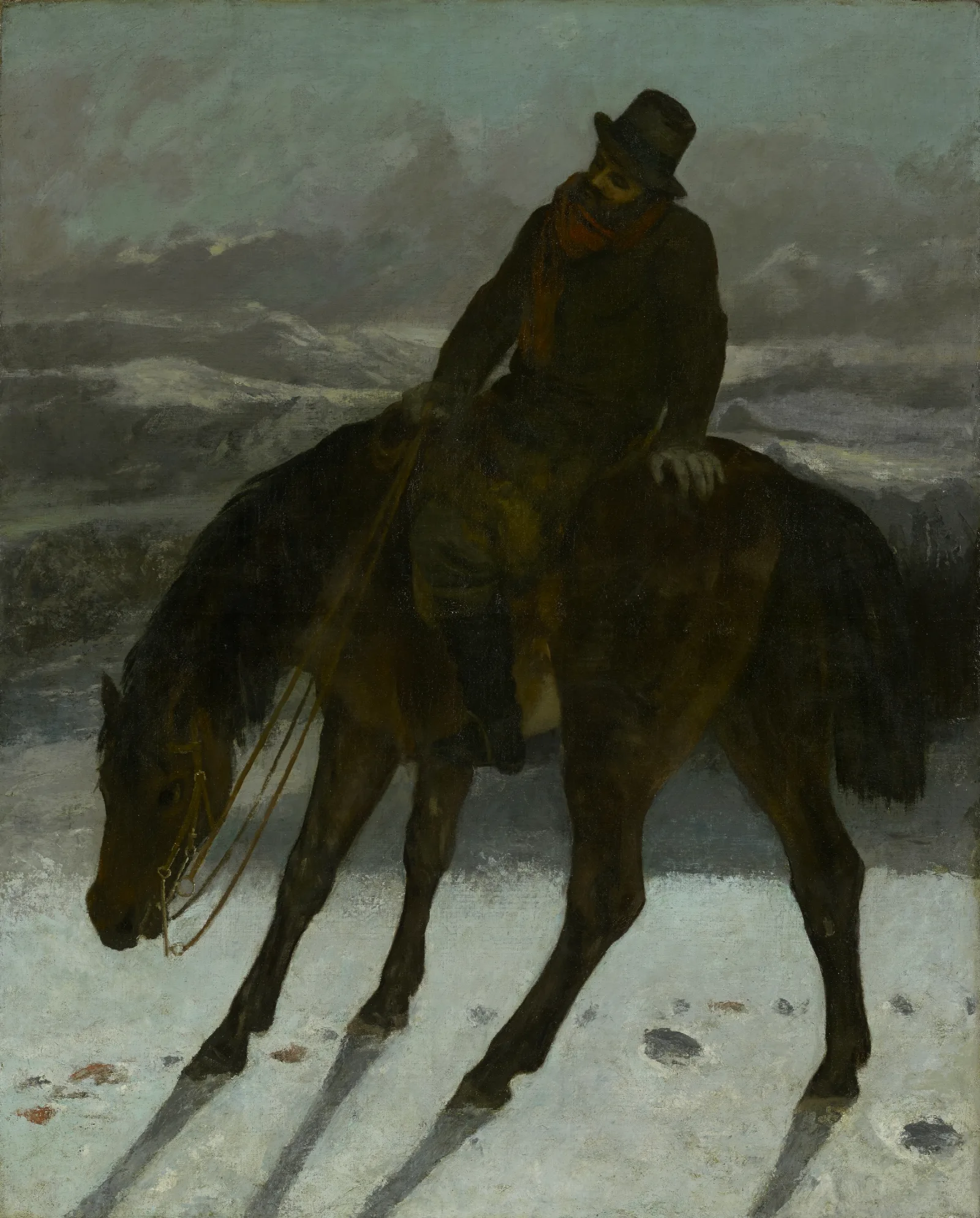 Hunter On Horseback Wall Art by Gustave Courbet - Canvas Print