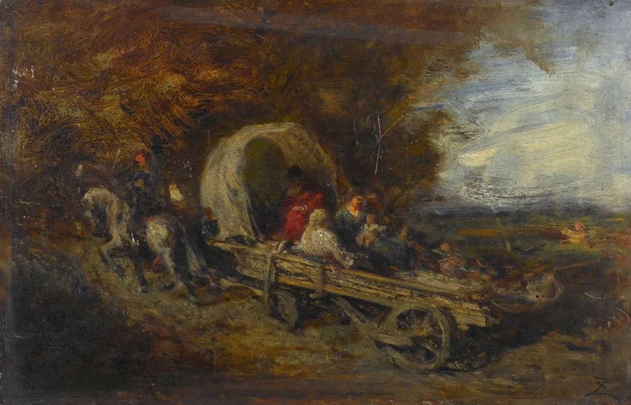 Le Chariot Wall Art by Félix Ziem - Canvas Print