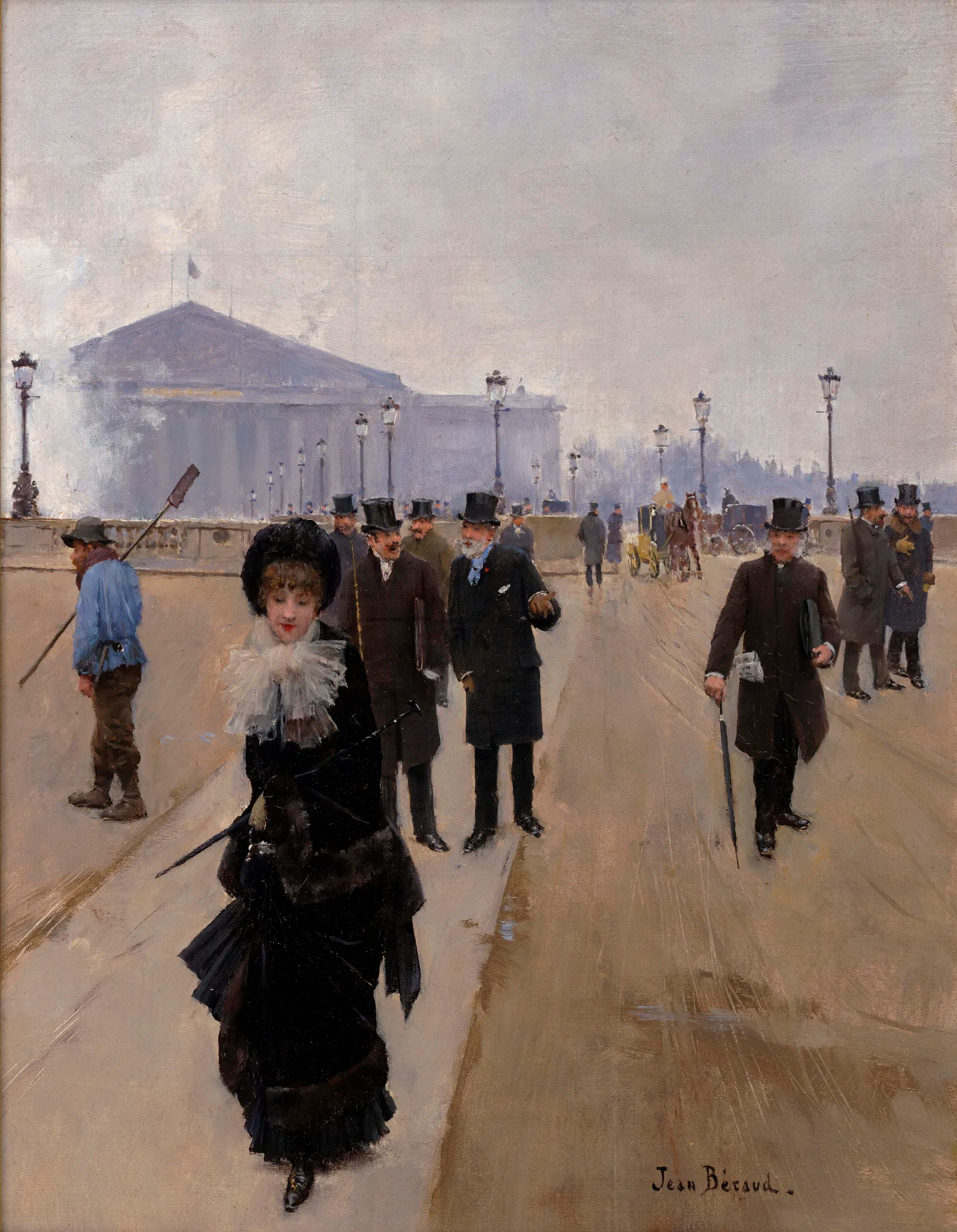 Scene From The Place De La Concorde Wall Art by Jean Béraud - Canvas Print