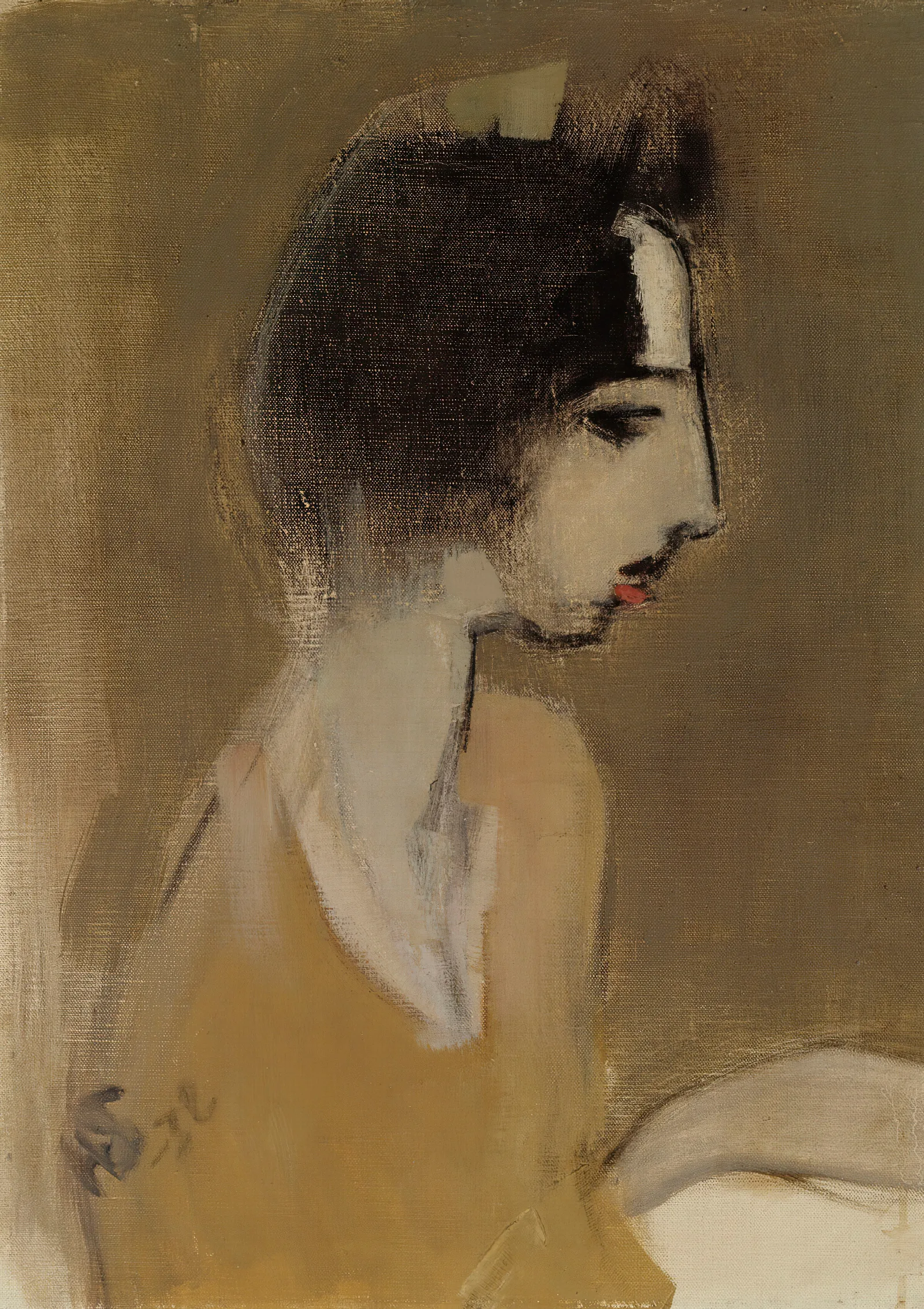 Profile Of A Woman From Memory Wall Art by Helene Schjerfbeck - Canvas Print