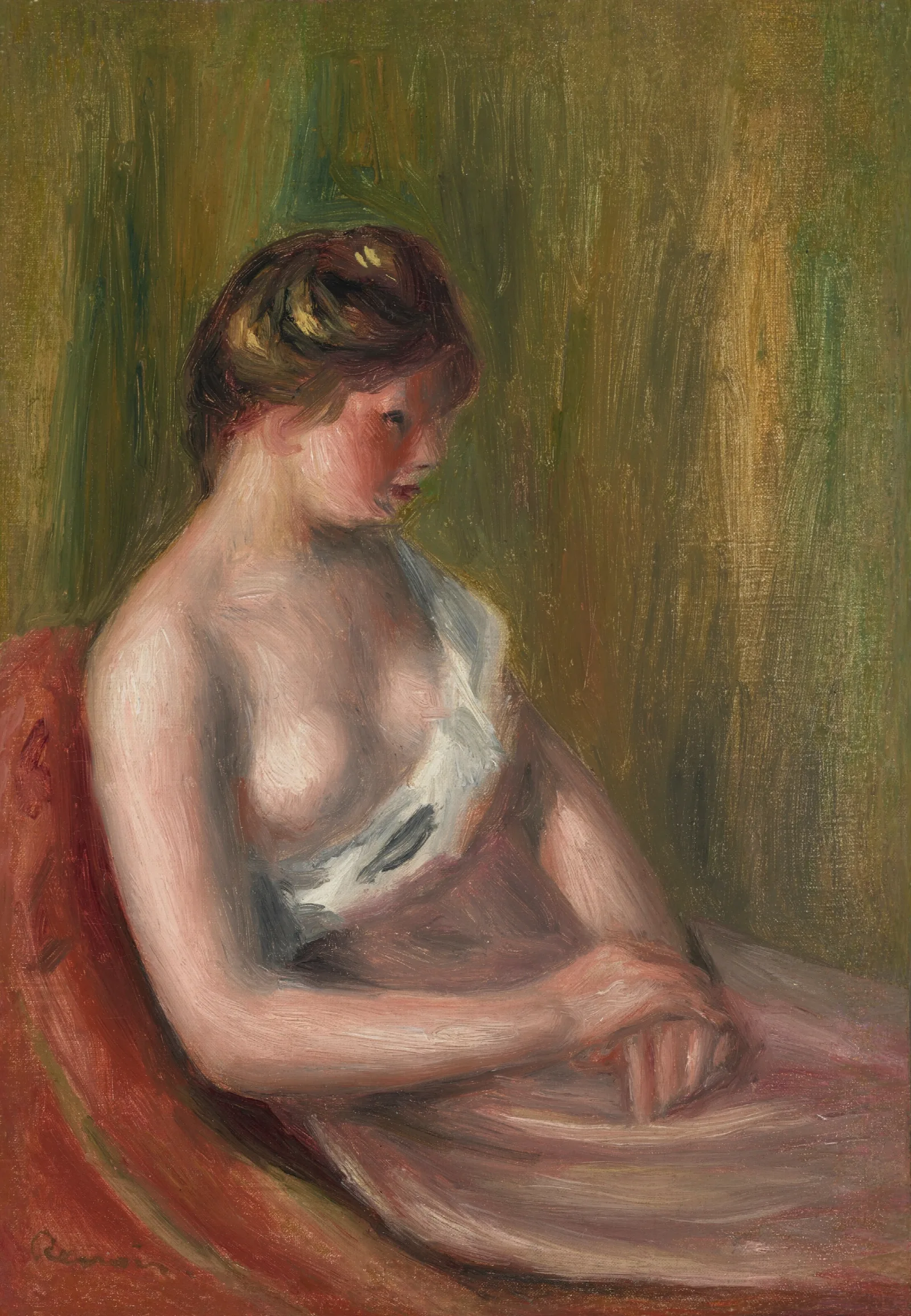 Femme Assise 7 Wall Art by Pierre-Auguste Renoir - Canvas Print