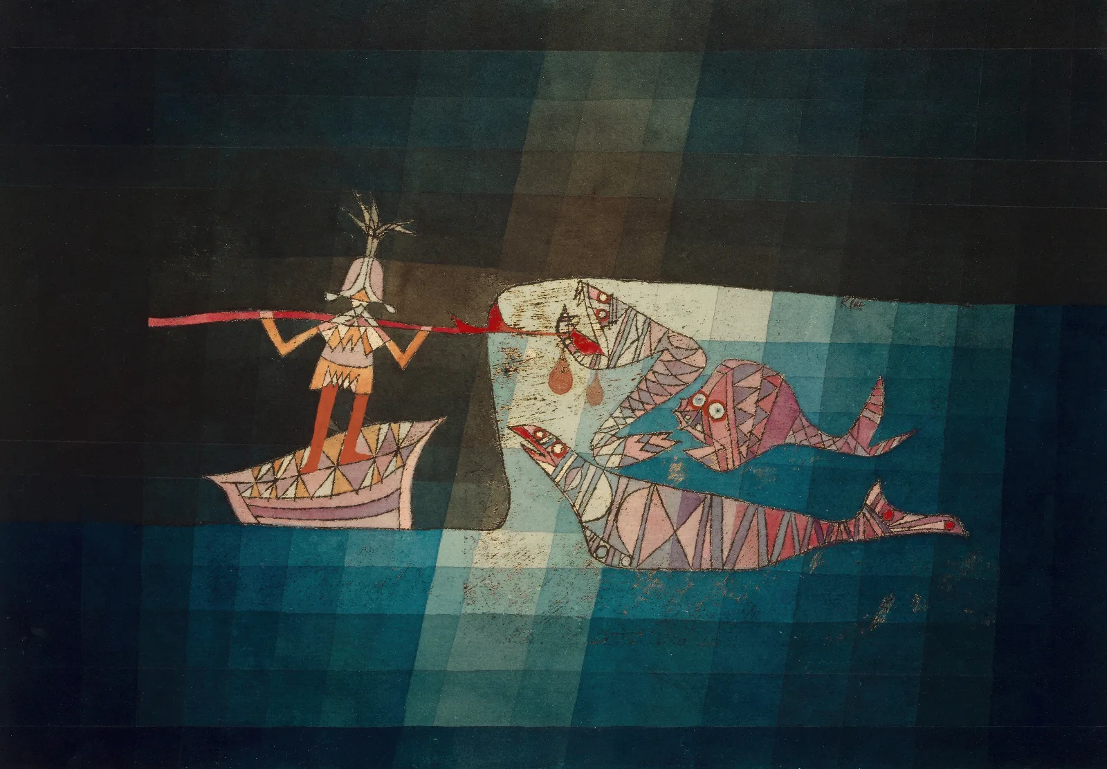 Fighting Scene From The Comic Fantastic Opera The Seafarer Wall Art by Paul Klee - Canvas Print