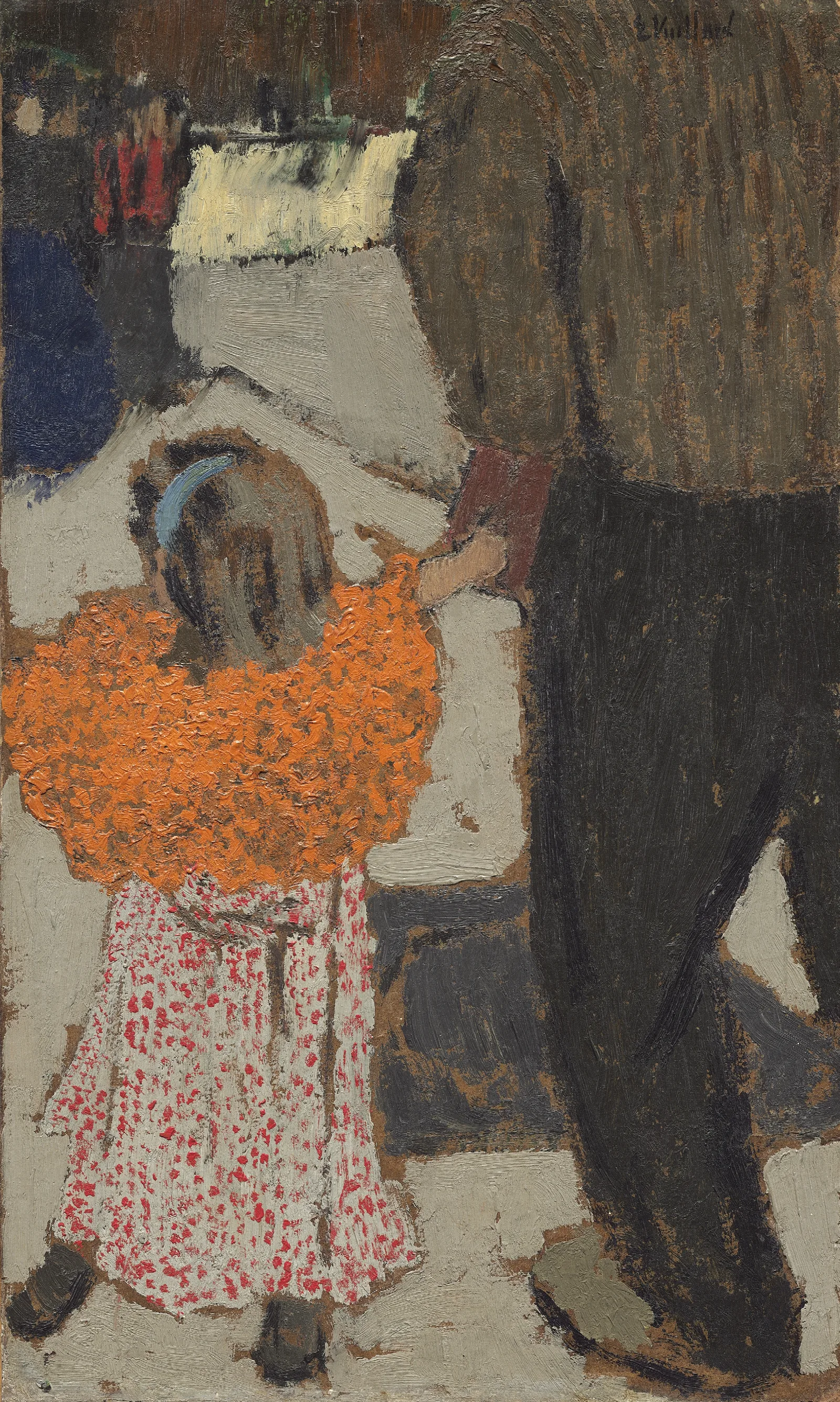 Child Wearing A Red Scarf Wall Art by Édouard Vuillard - Canvas Print