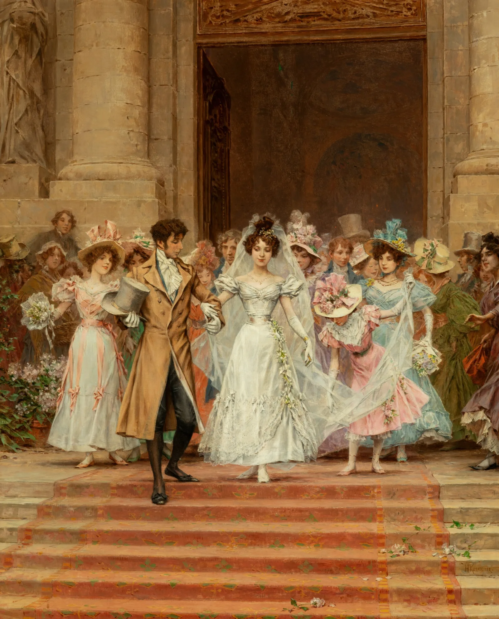 The Wedding Church Of St Roch Paris Wall Art by Frederik Hendrik Kaemmerer - Canvas Print